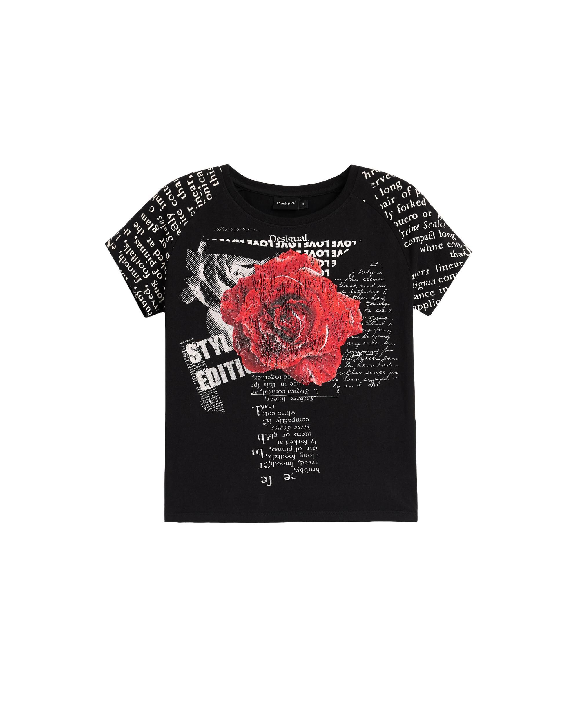 Camiseta de mujer estampada 100% algodón - Desigual - Negro Negro-5