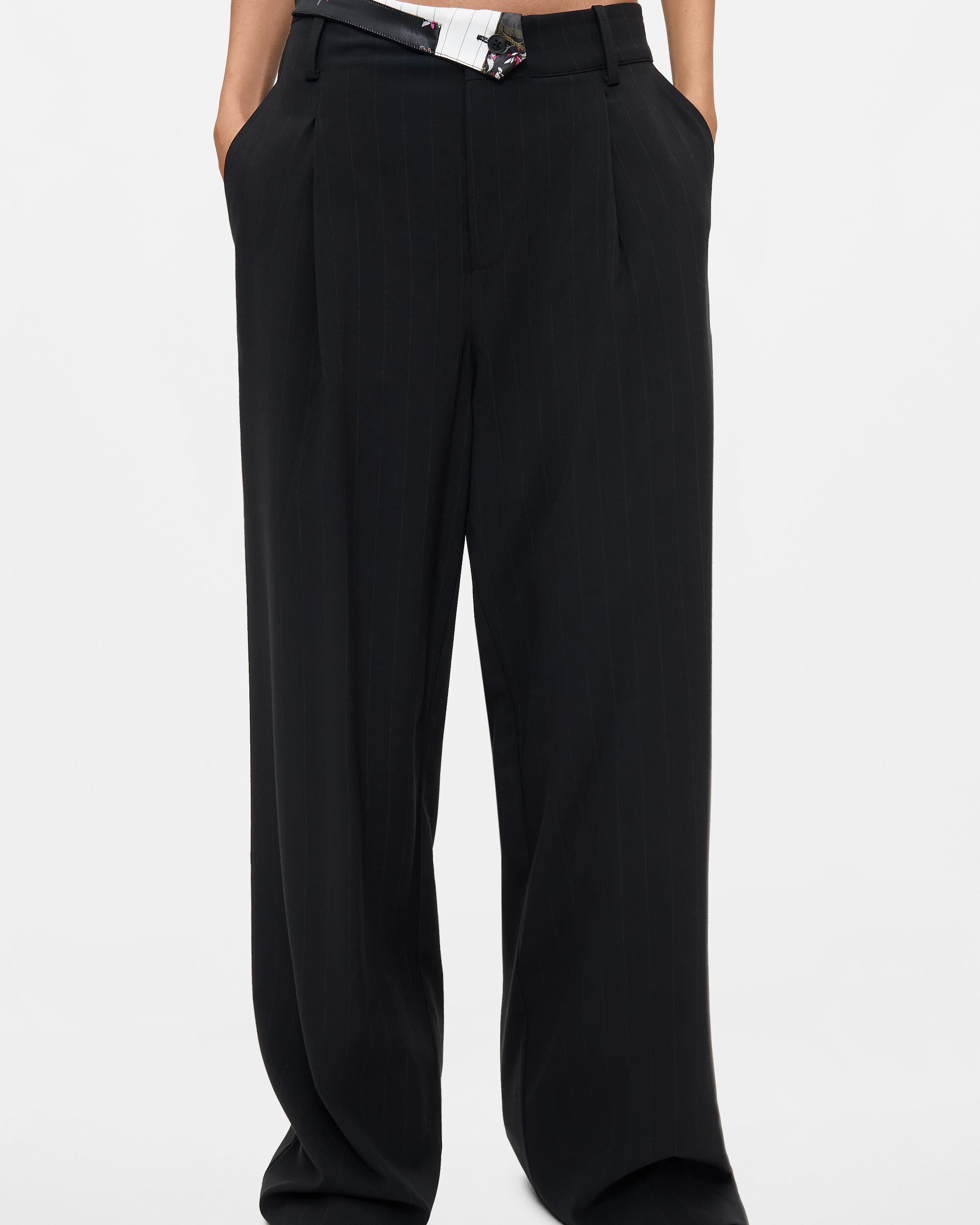 Pantalón de mujer pierna ancha - Desigual - Negro Negro-2