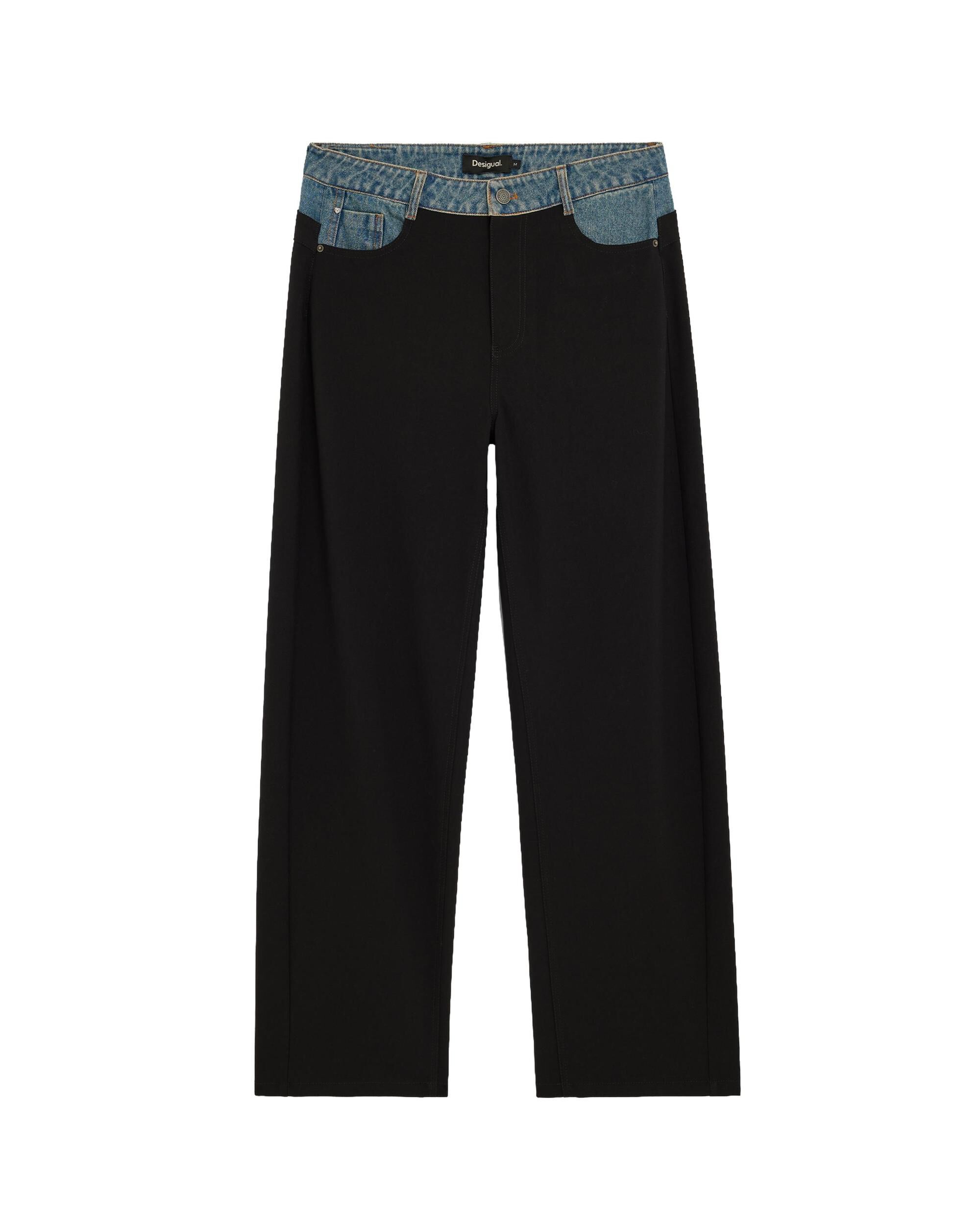 Pantalón de mujer recto 100% algodón - Desigual - Negro Negro-2