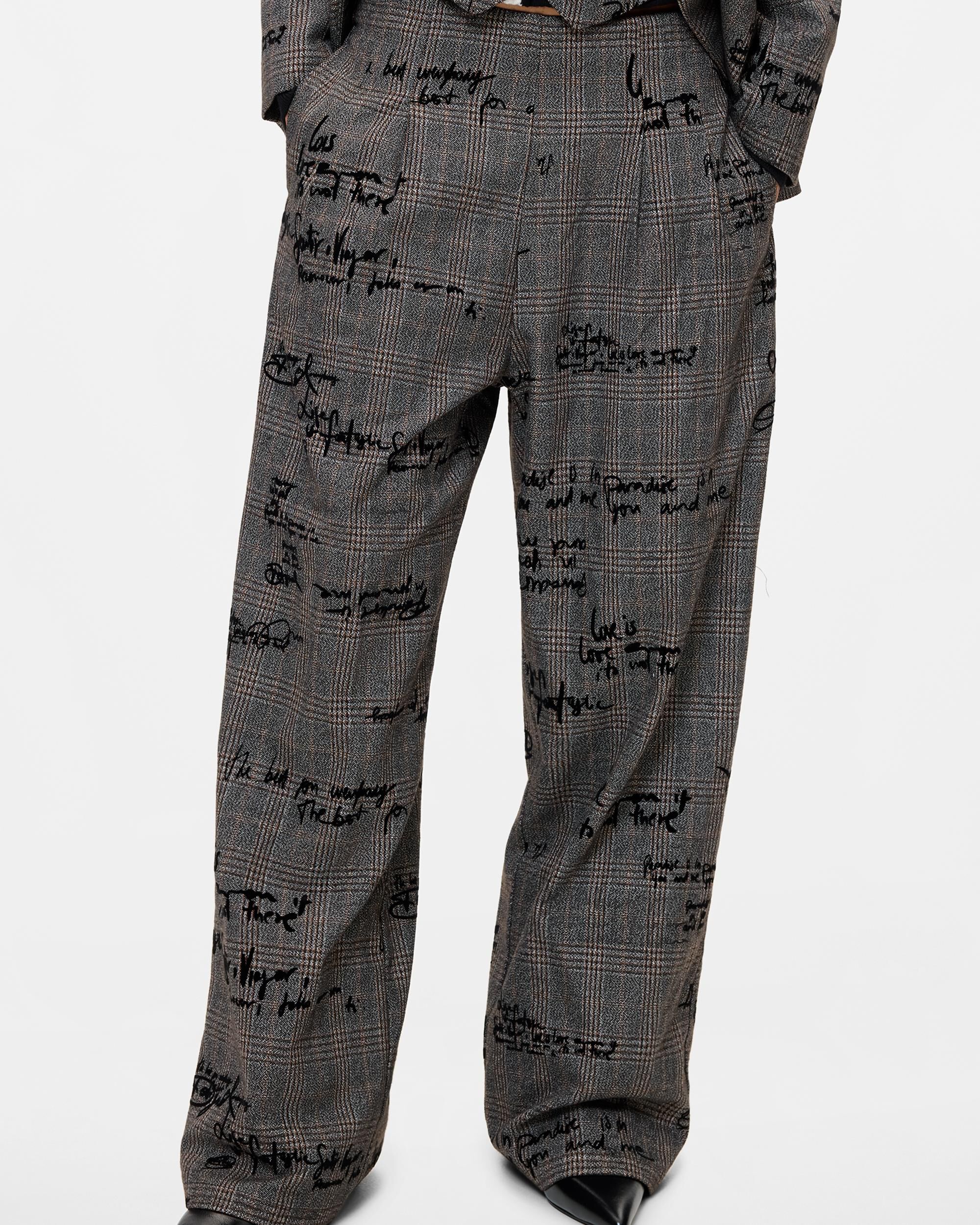 Pantalón de mujer cuadros largo - Desigual - Negro Negro-3