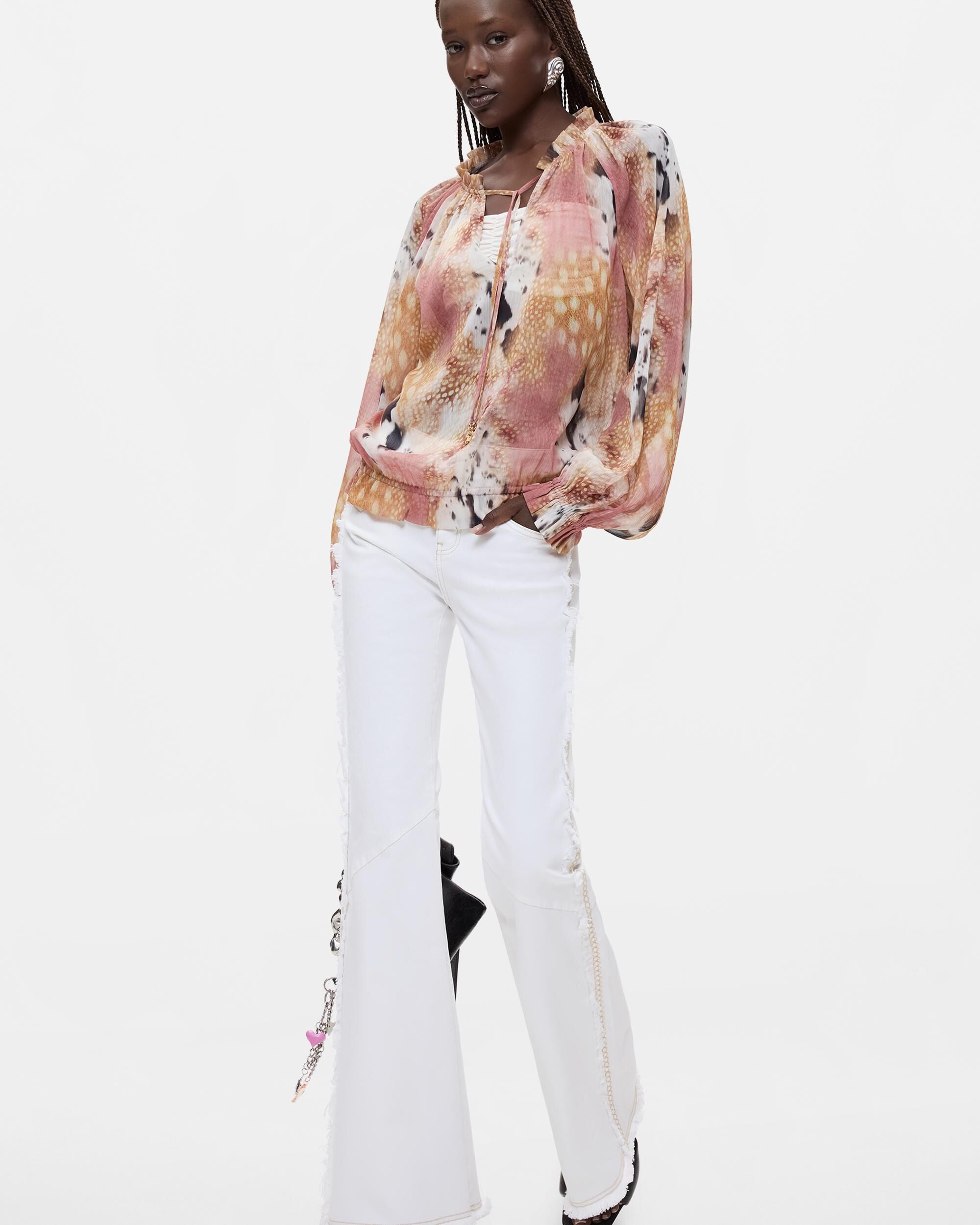 Blusa de mujer - Desigual - Blanco Blanco-1