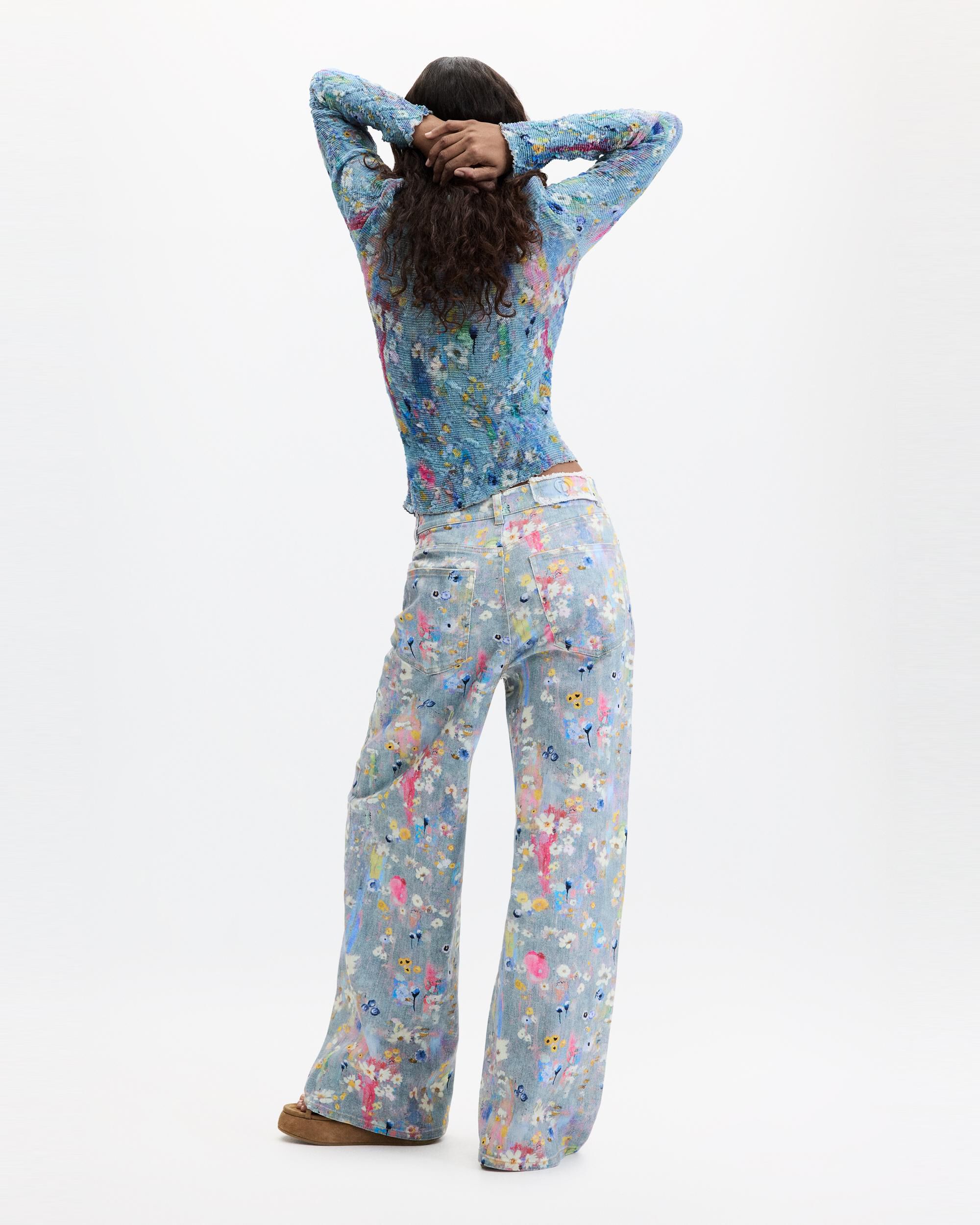 Pantalón de mujer vaquero estampado - Desigual - Gris Gris-3