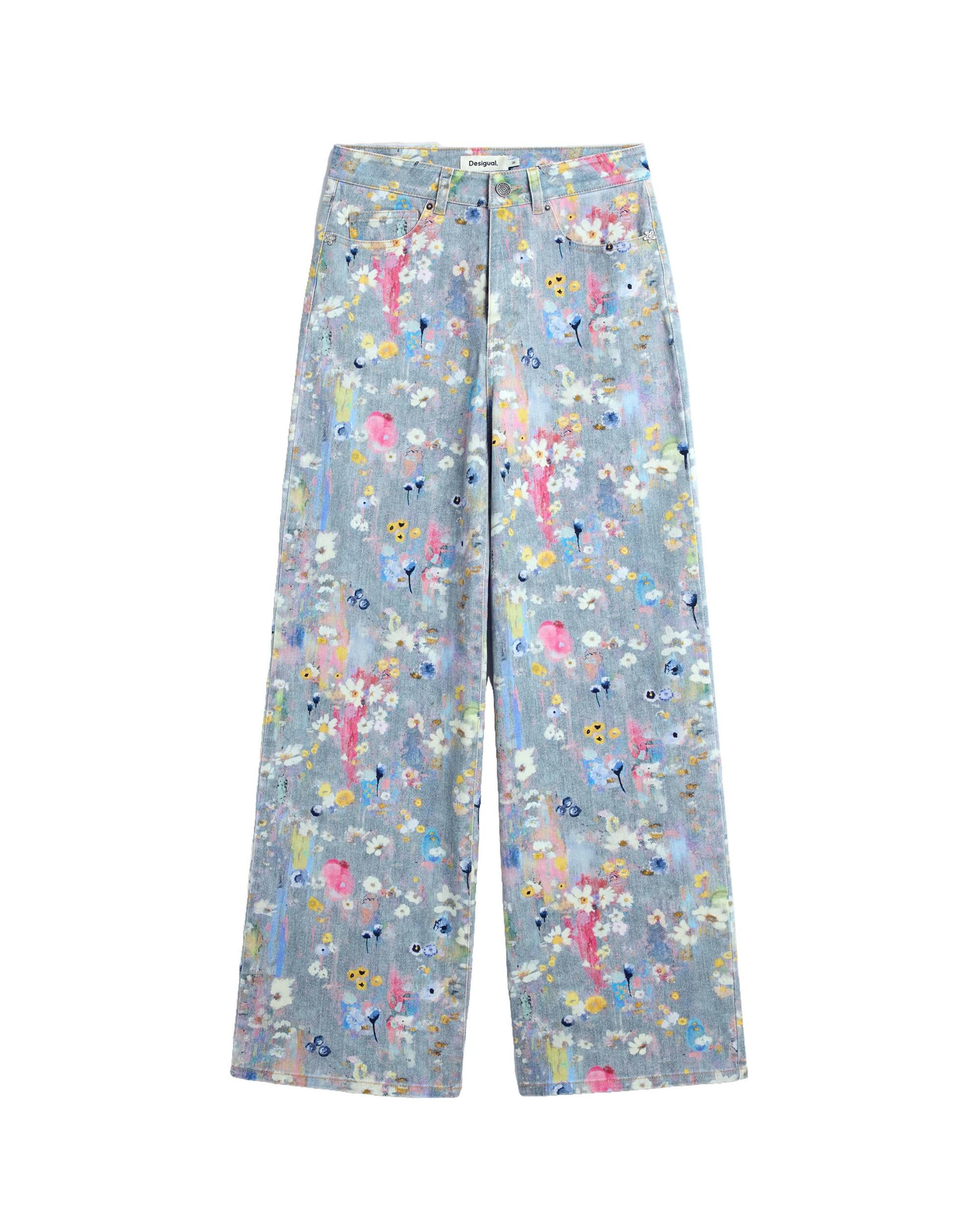 Pantalón de mujer vaquero estampado - Desigual - Gris Gris-4