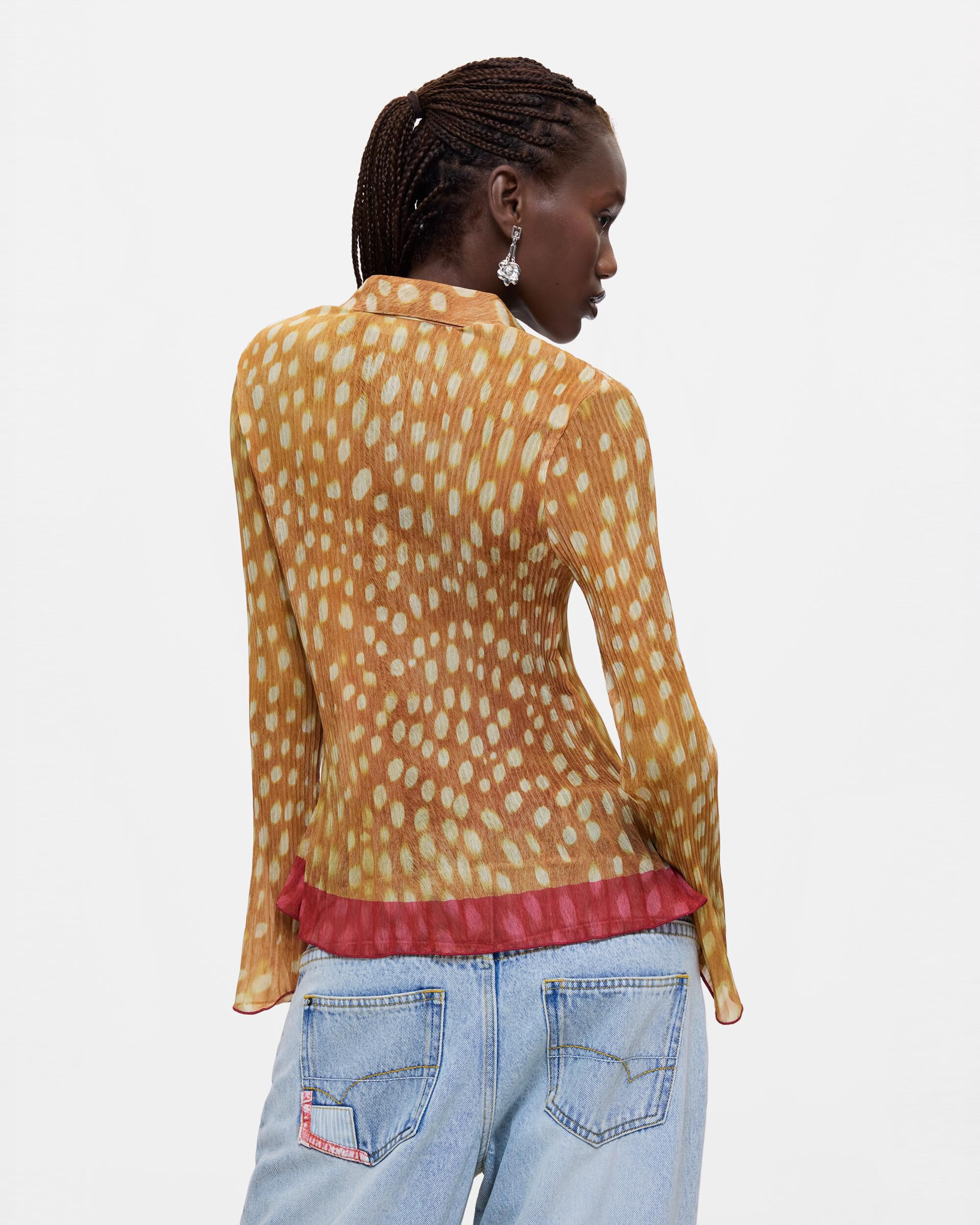 Camisa de mujer estampada plisada - Desigual - Blanco Blanco-3