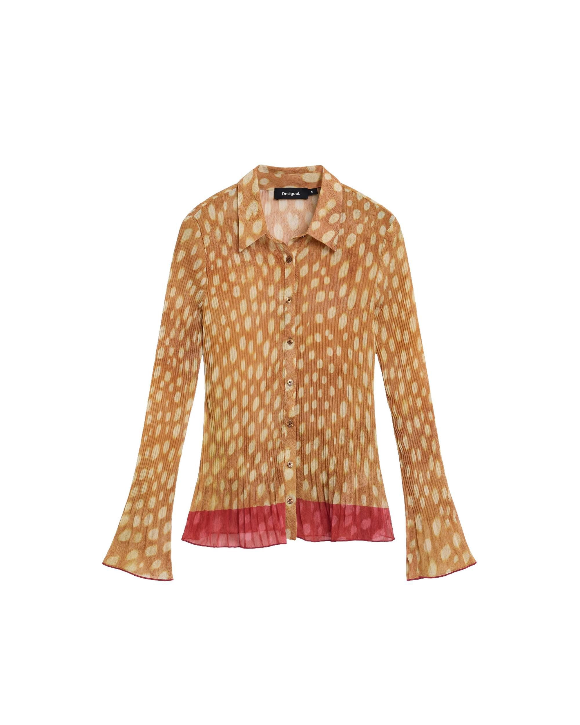 Camisa de mujer estampada plisada - Desigual - Blanco Blanco-5