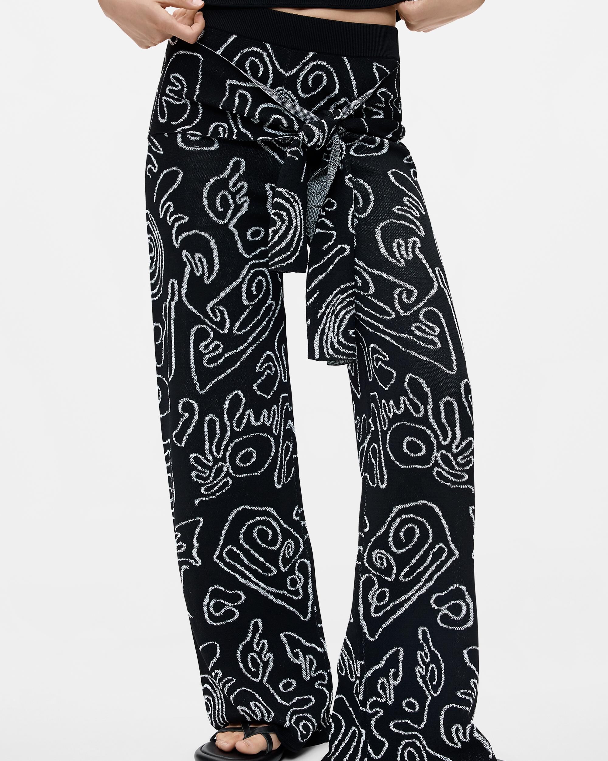 Pantalón de mujer punto jacquard - Desigual - Negro Negro-2