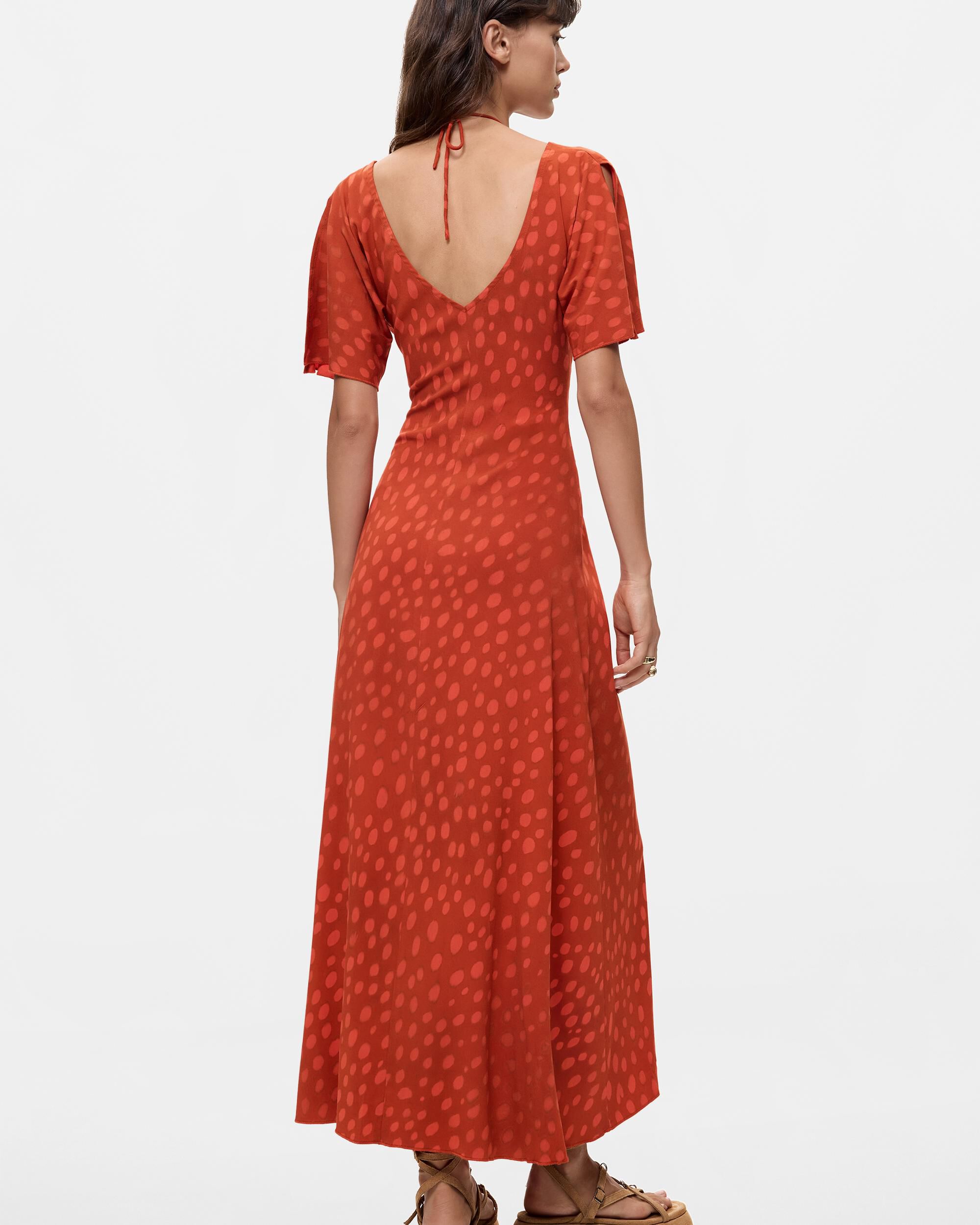 Vestido midi escote pico - Desigual - Naranja Naranja-3