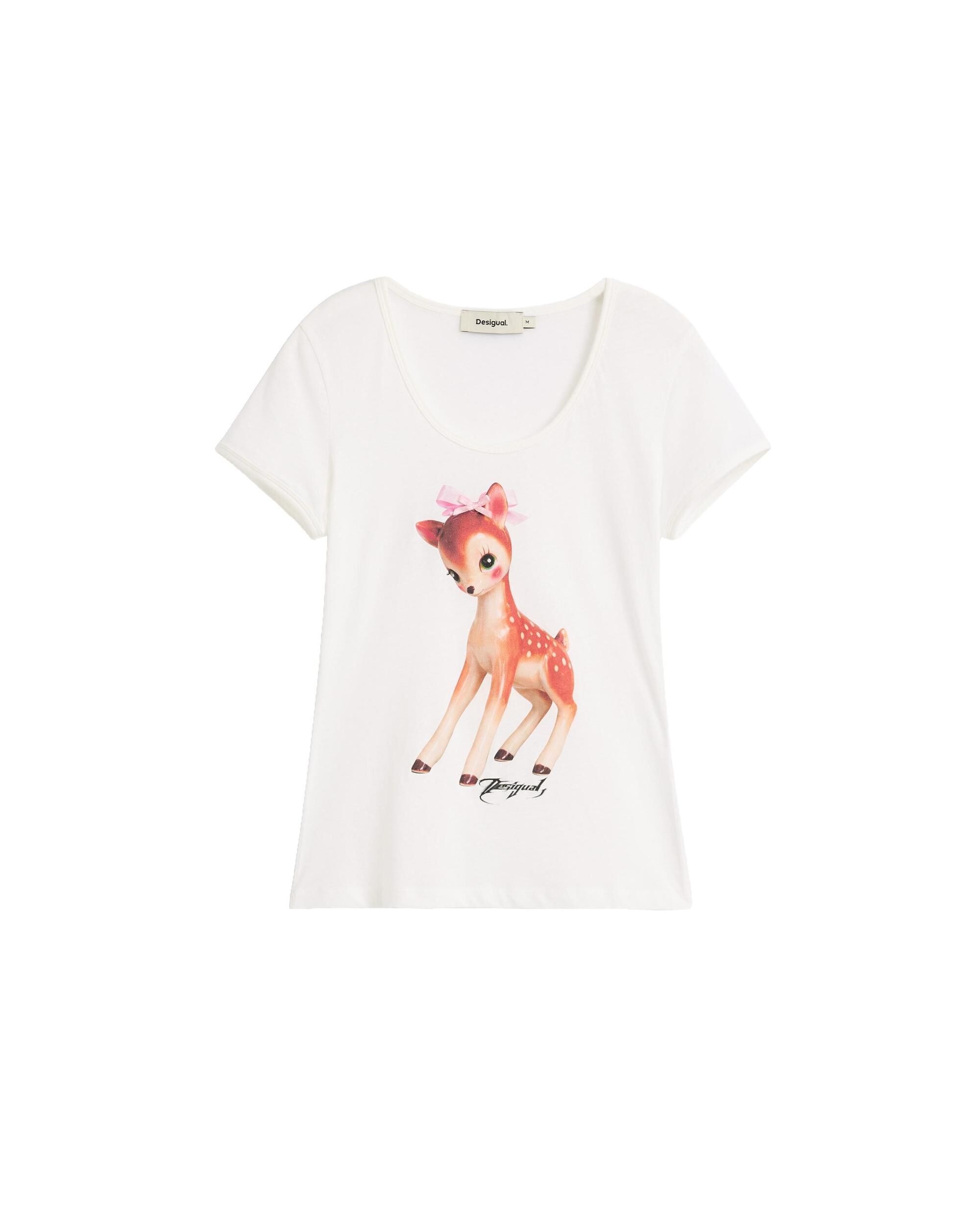 Camiseta de mujer estampada - Desigual - Blanco Blanco-4