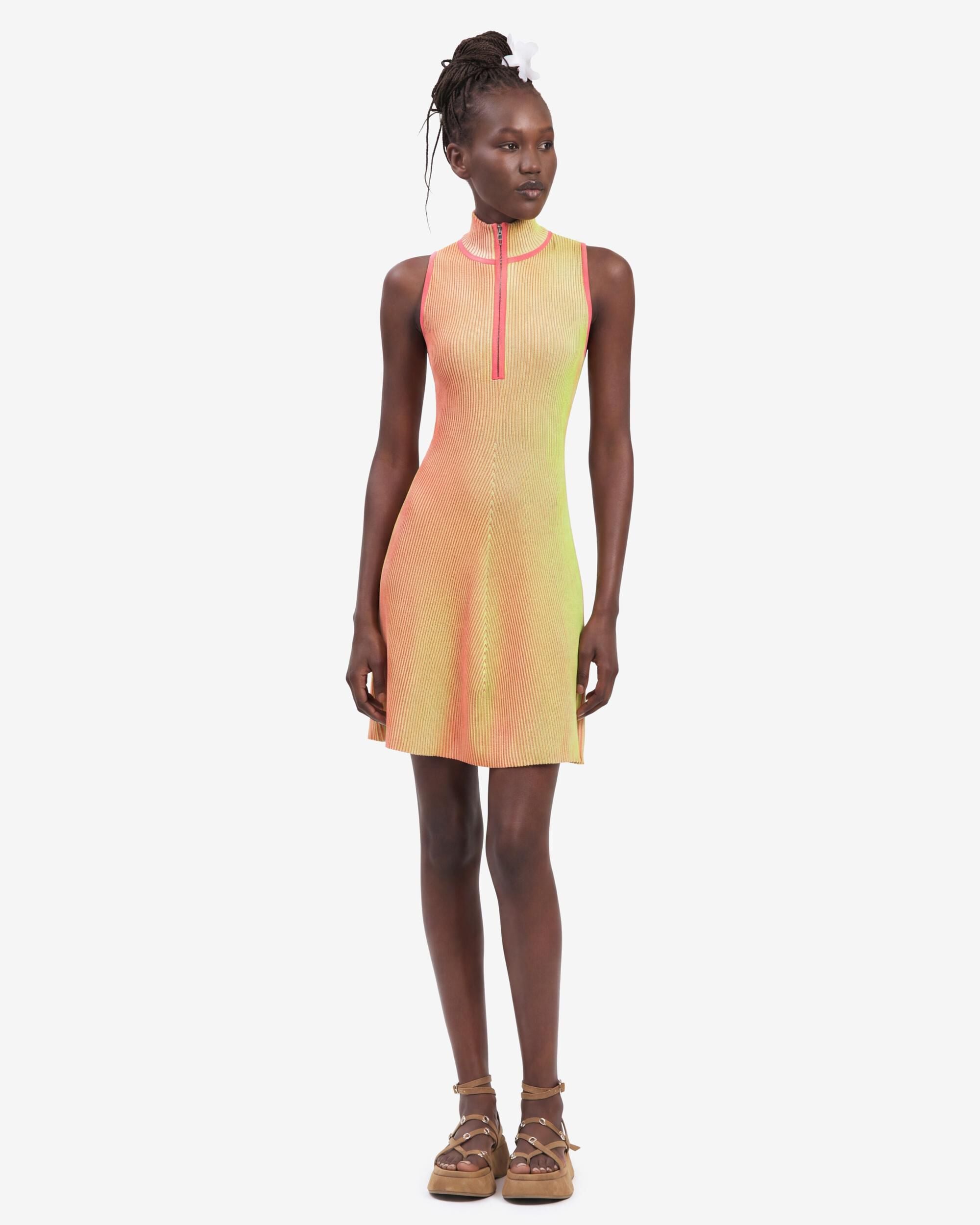 Vestido cremallera punto tornasolado - Desigual - Amarillo Amarillo-1
