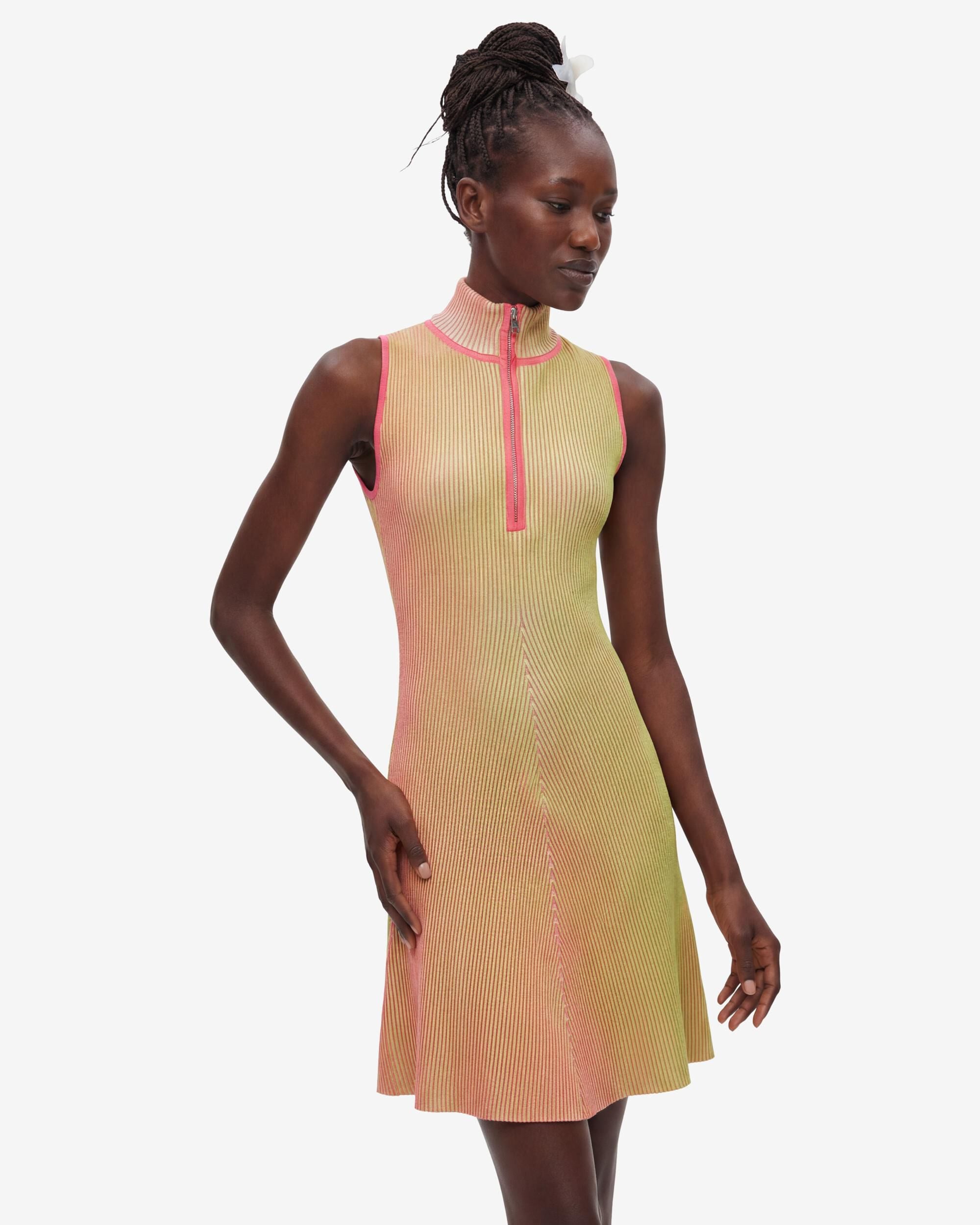 Vestido cremallera punto tornasolado - Desigual - Amarillo Amarillo-2