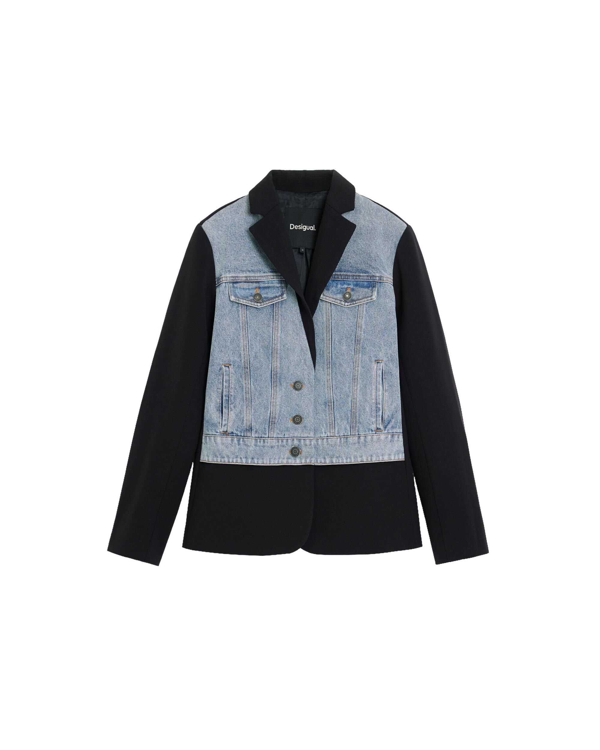 Blazer de mujer denim combinada - Desigual - Negro Negro-5