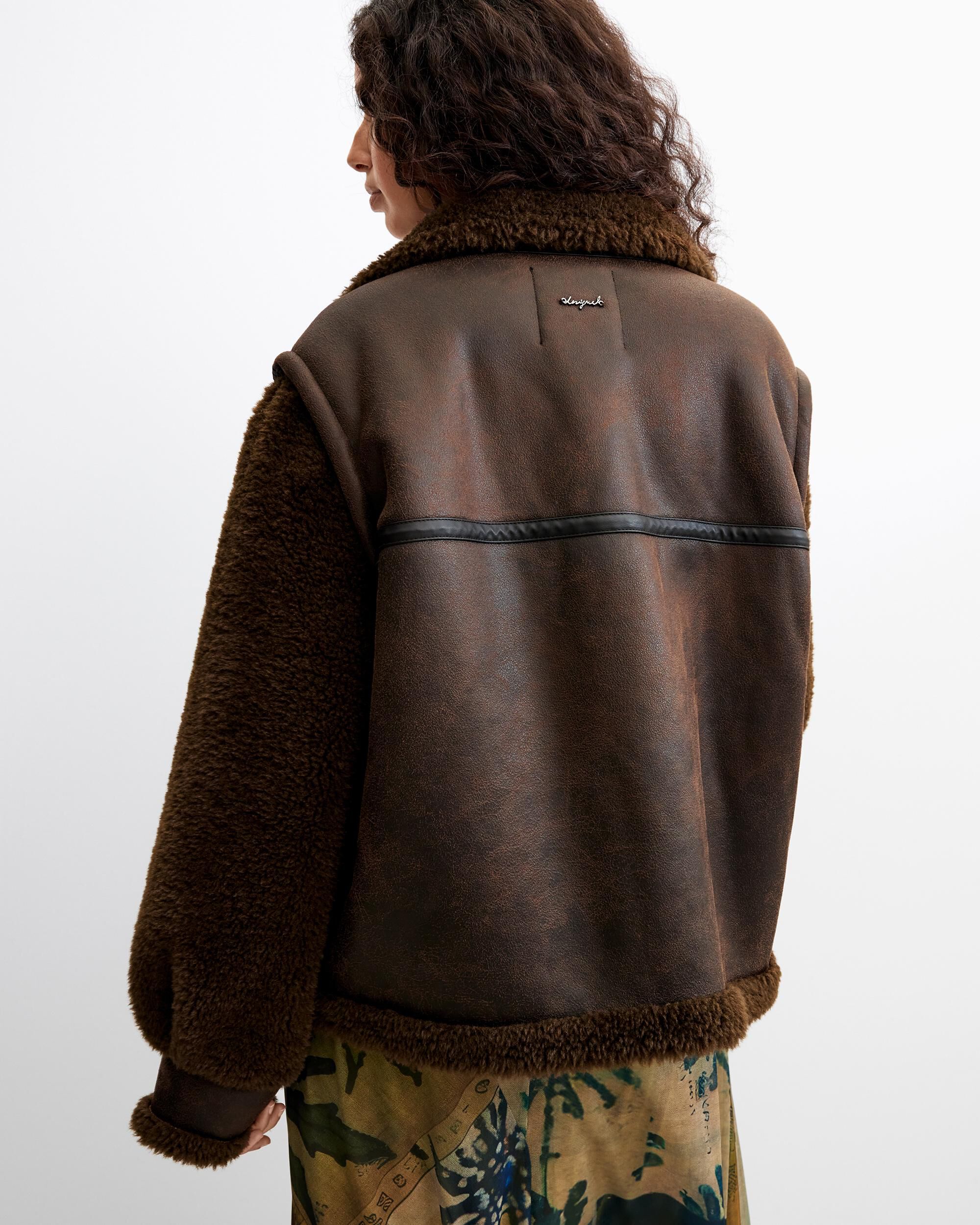 Abrigo de mujer doble fas desmontable - Desigual - Marrón Marrón-3