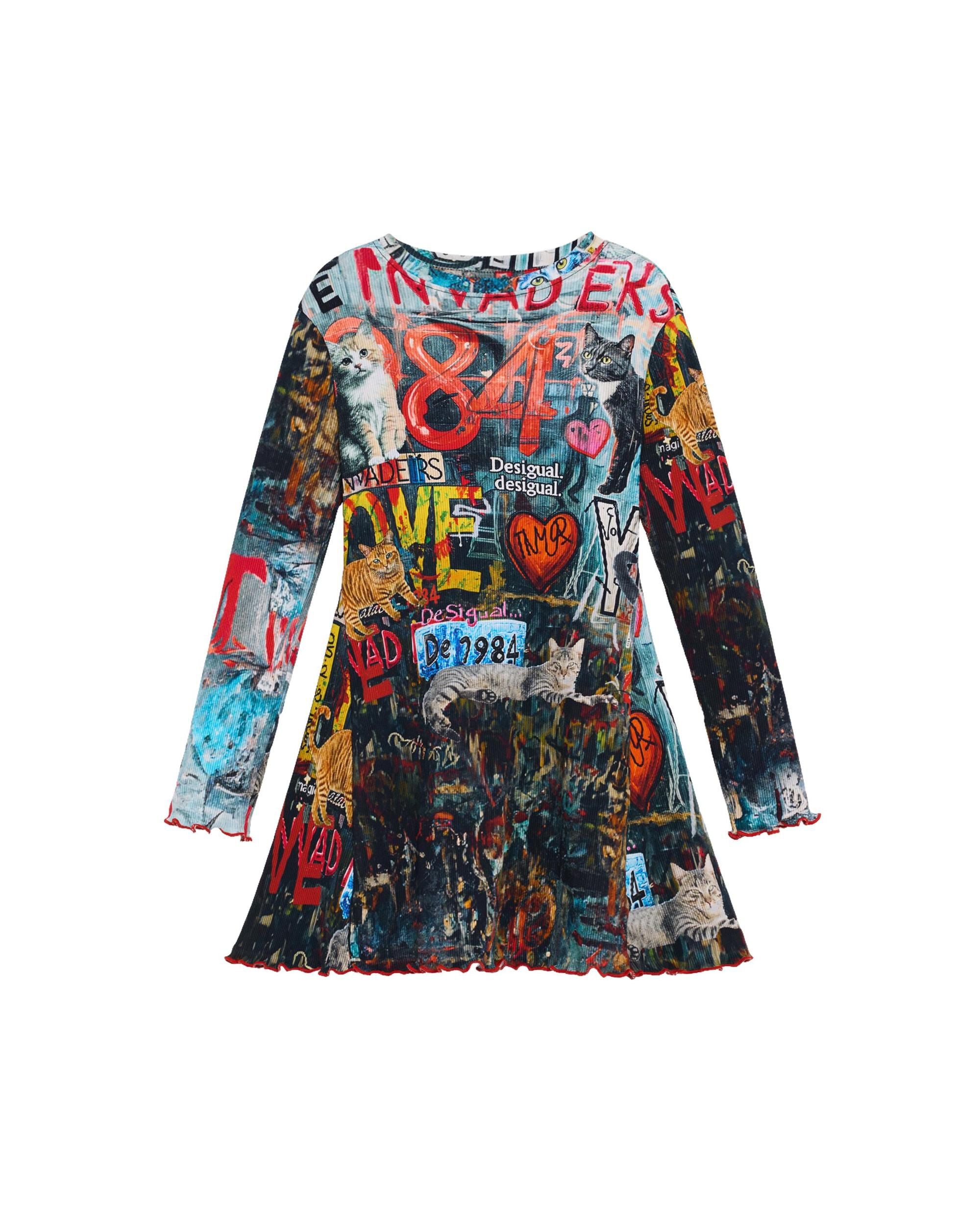Imagen 0 de Vestido de niña estampado Negro