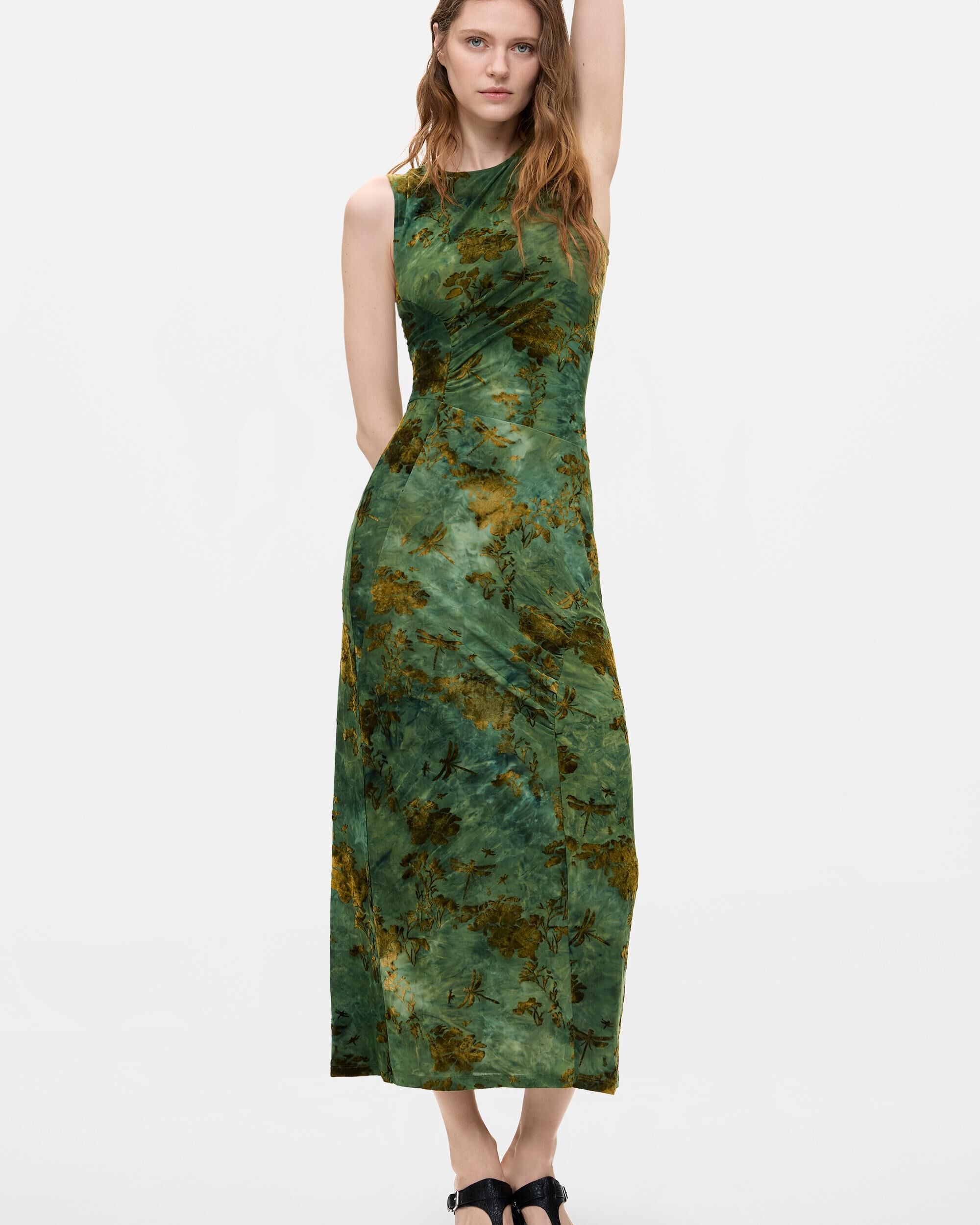Vestido flocado midi - Desigual - Verde Verde-1