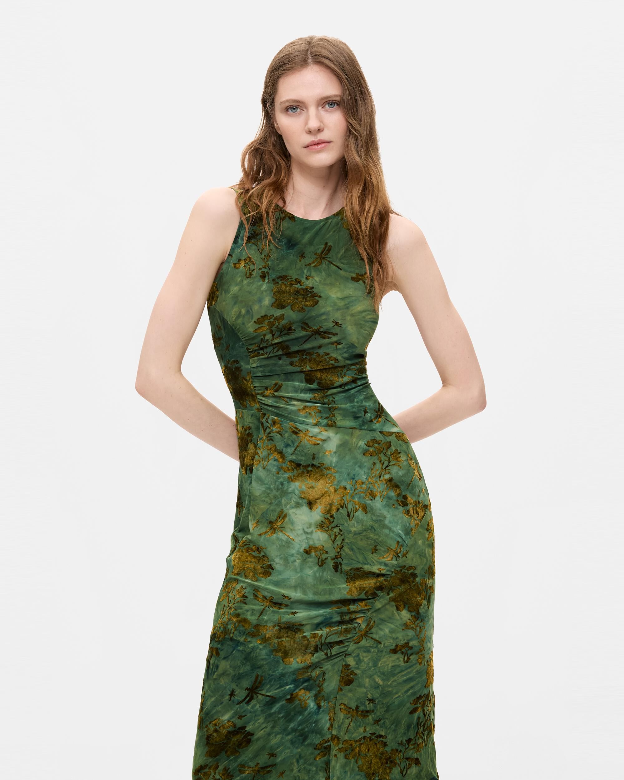 Vestido flocado midi - Desigual - Verde Verde-2