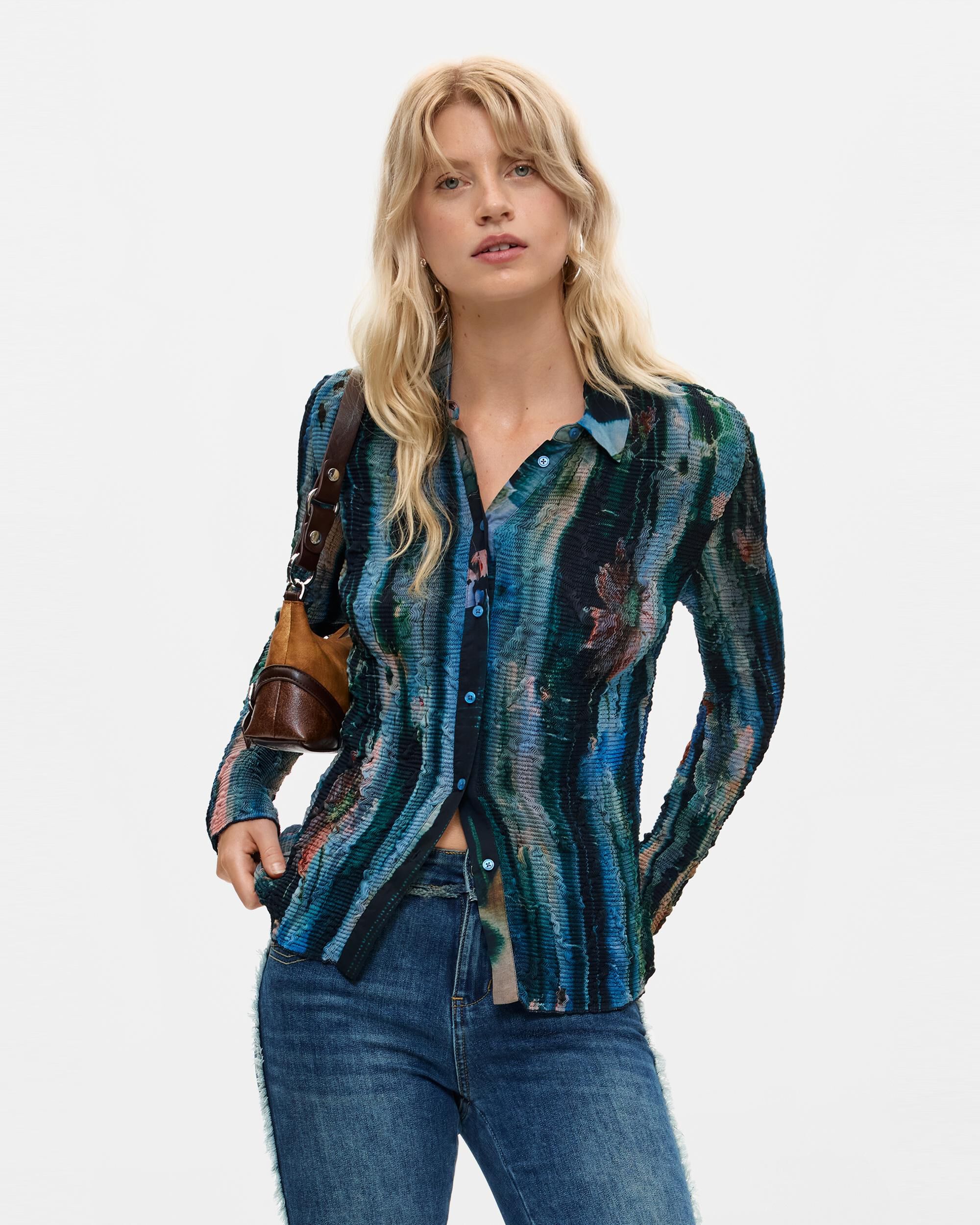 Camisa de mujer estampada - Desigual - Verde Verde-1