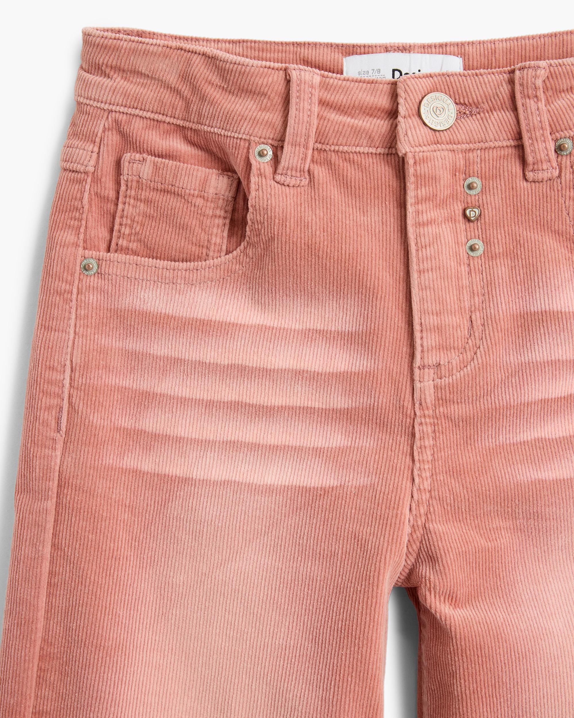 Imagen 4 de Pantalón de niña largo denim elástico - Desigual - Rosa Rosa