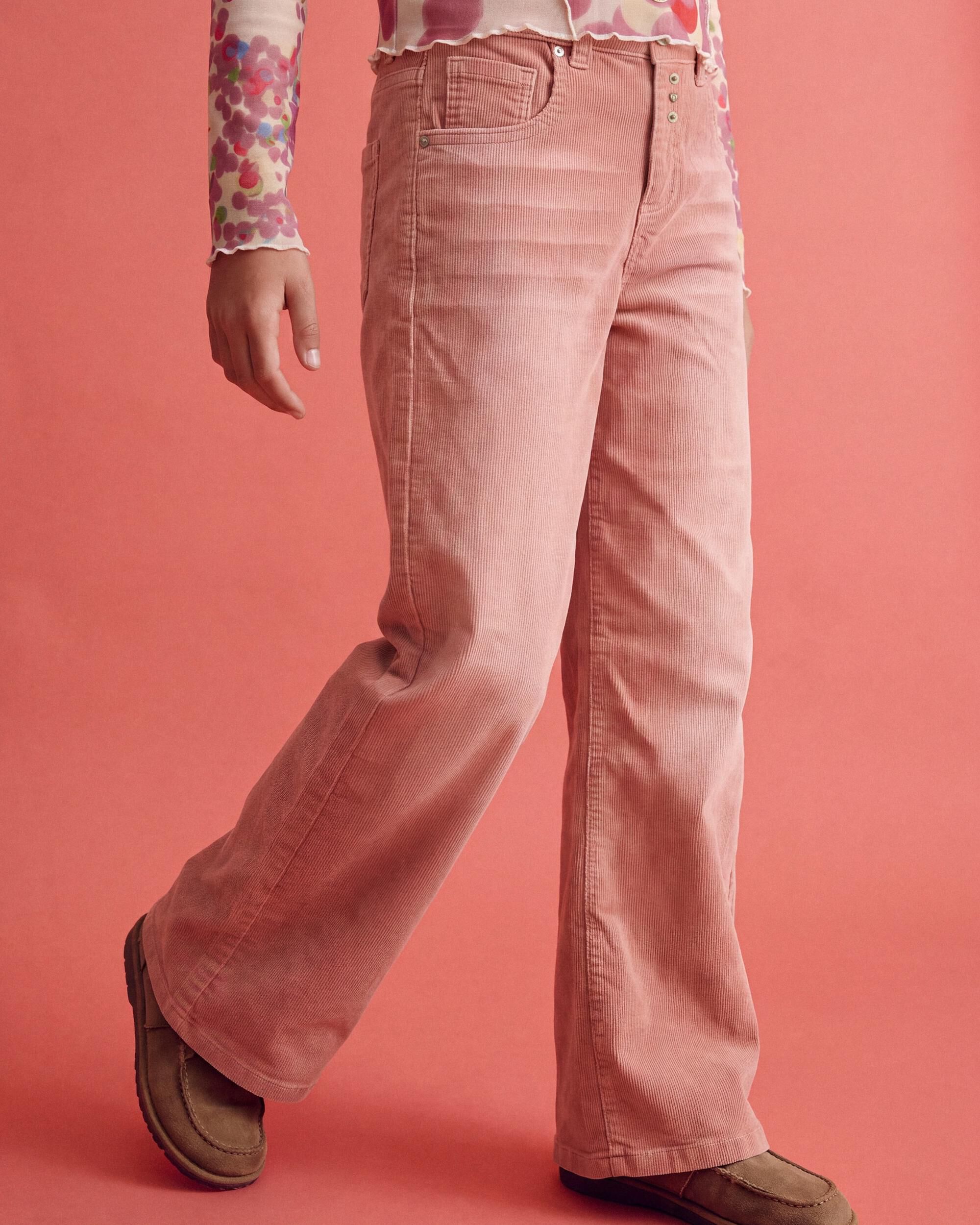 Imagen 2 de Pantalón de niña largo denim elástico - Desigual - Rosa Rosa
