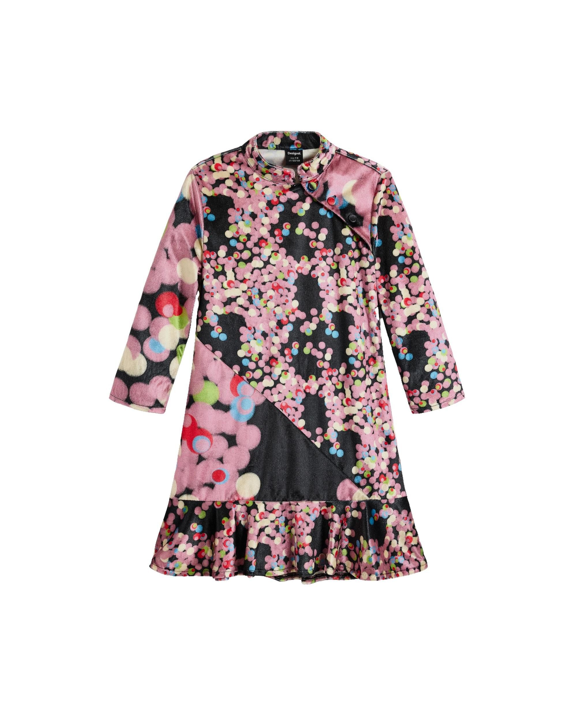 Imagen 1 de Vestido de niña manga larga estampado Negro