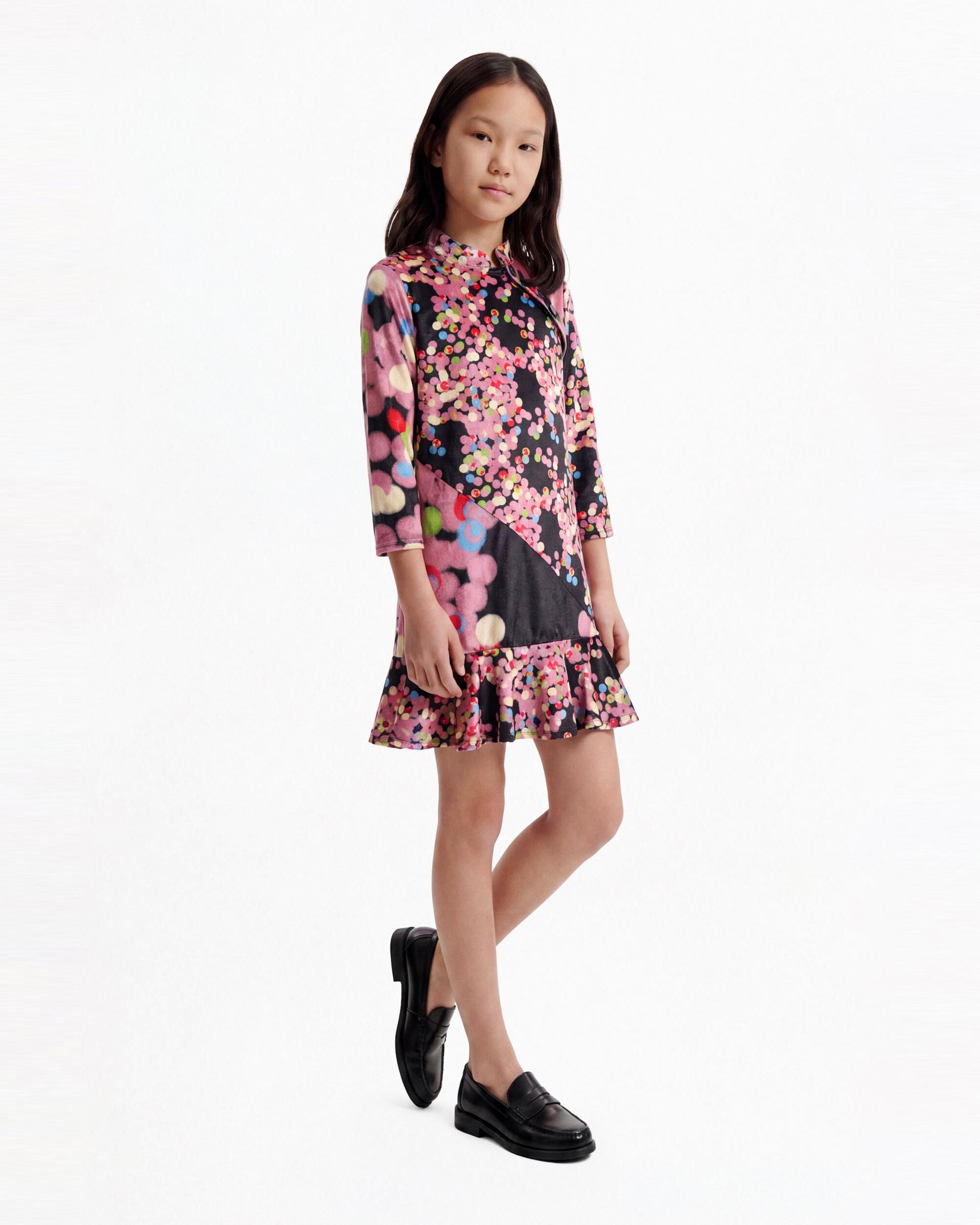 Imagen 3 de Vestido de niña manga larga estampado - Desigual - Negro Negro