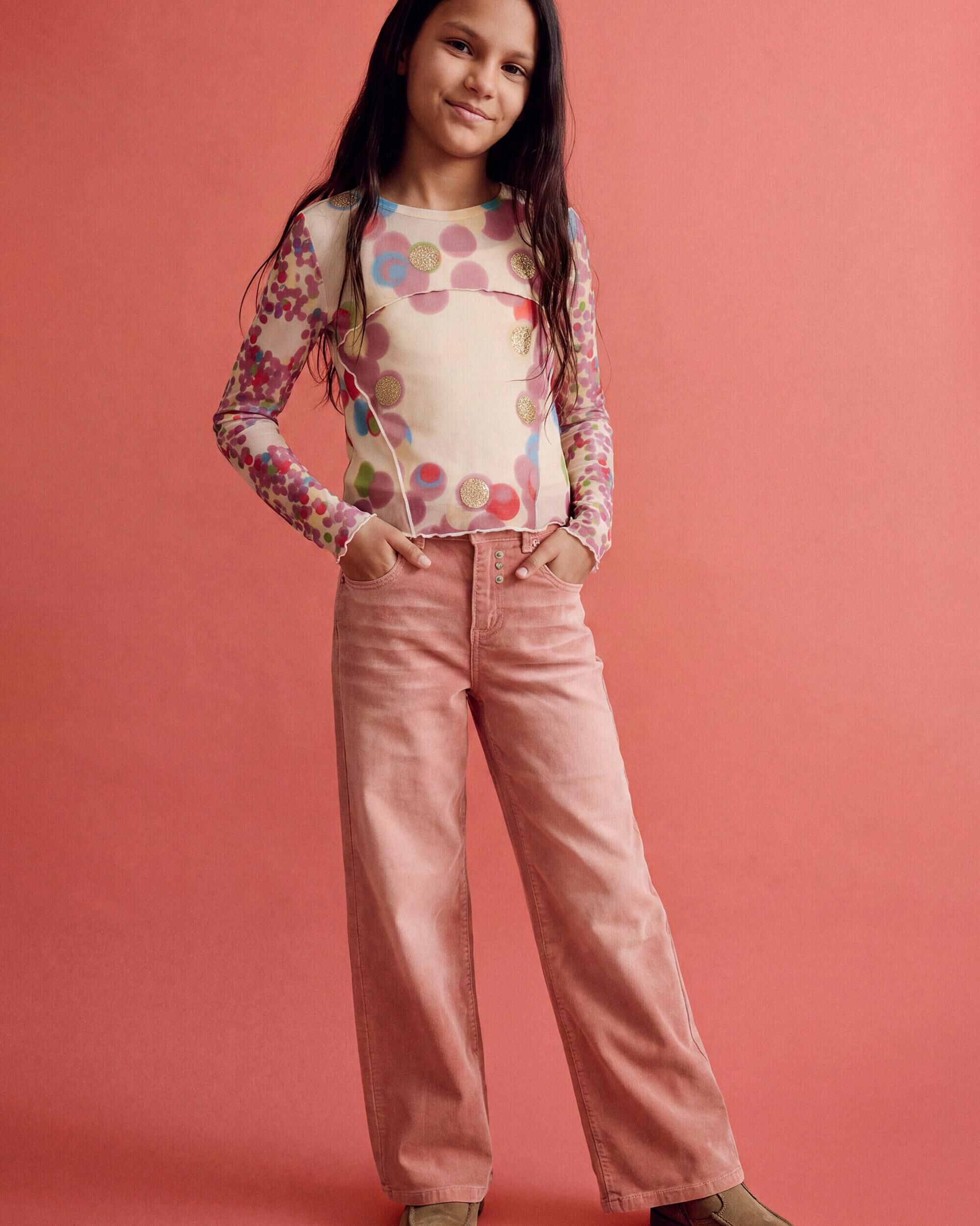Imagen 2 de Camiseta de niña manga larga flores - Desigual - Blanco Blanco