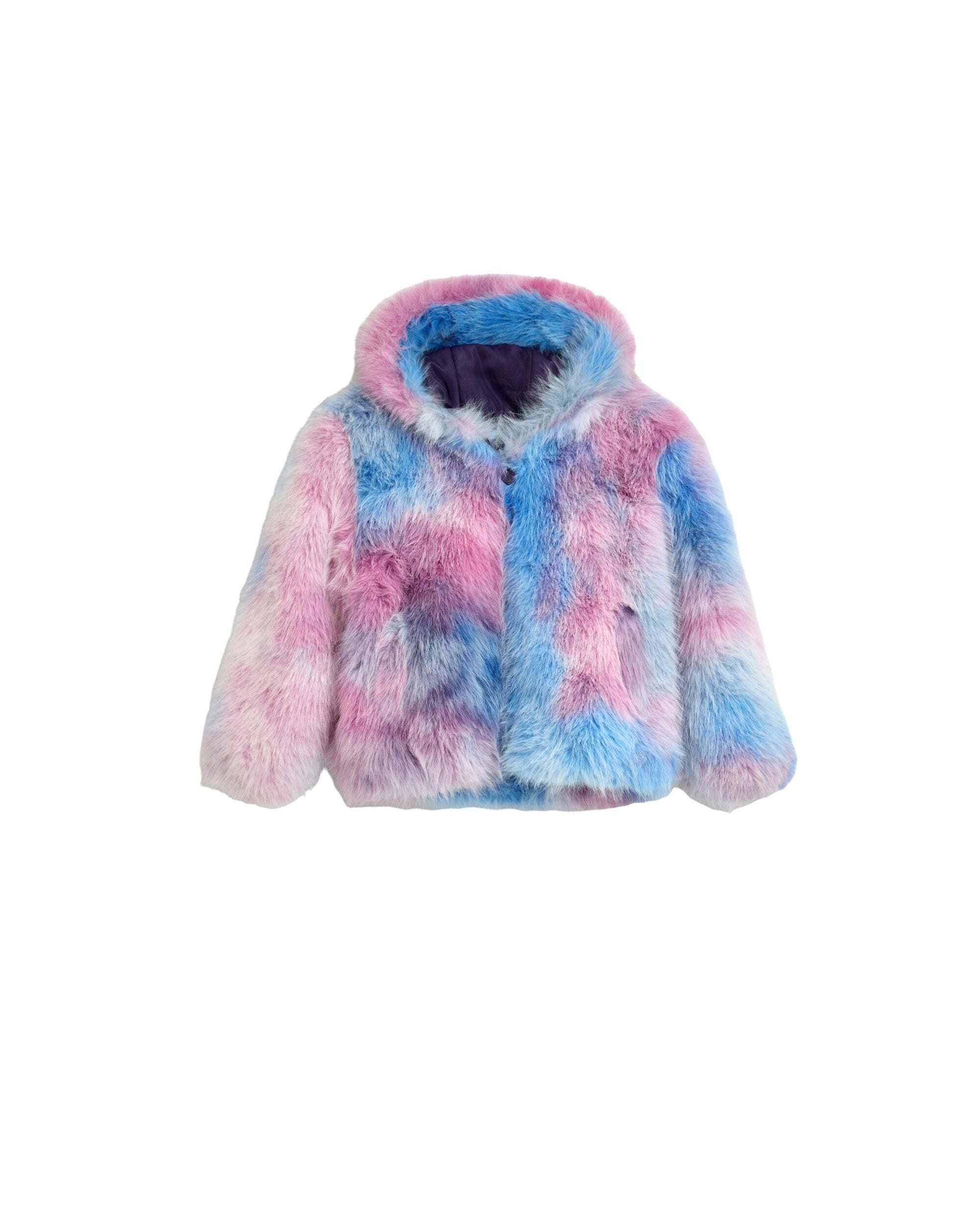 Imagen 0 de Abrigo de niña capucha estampado Azul