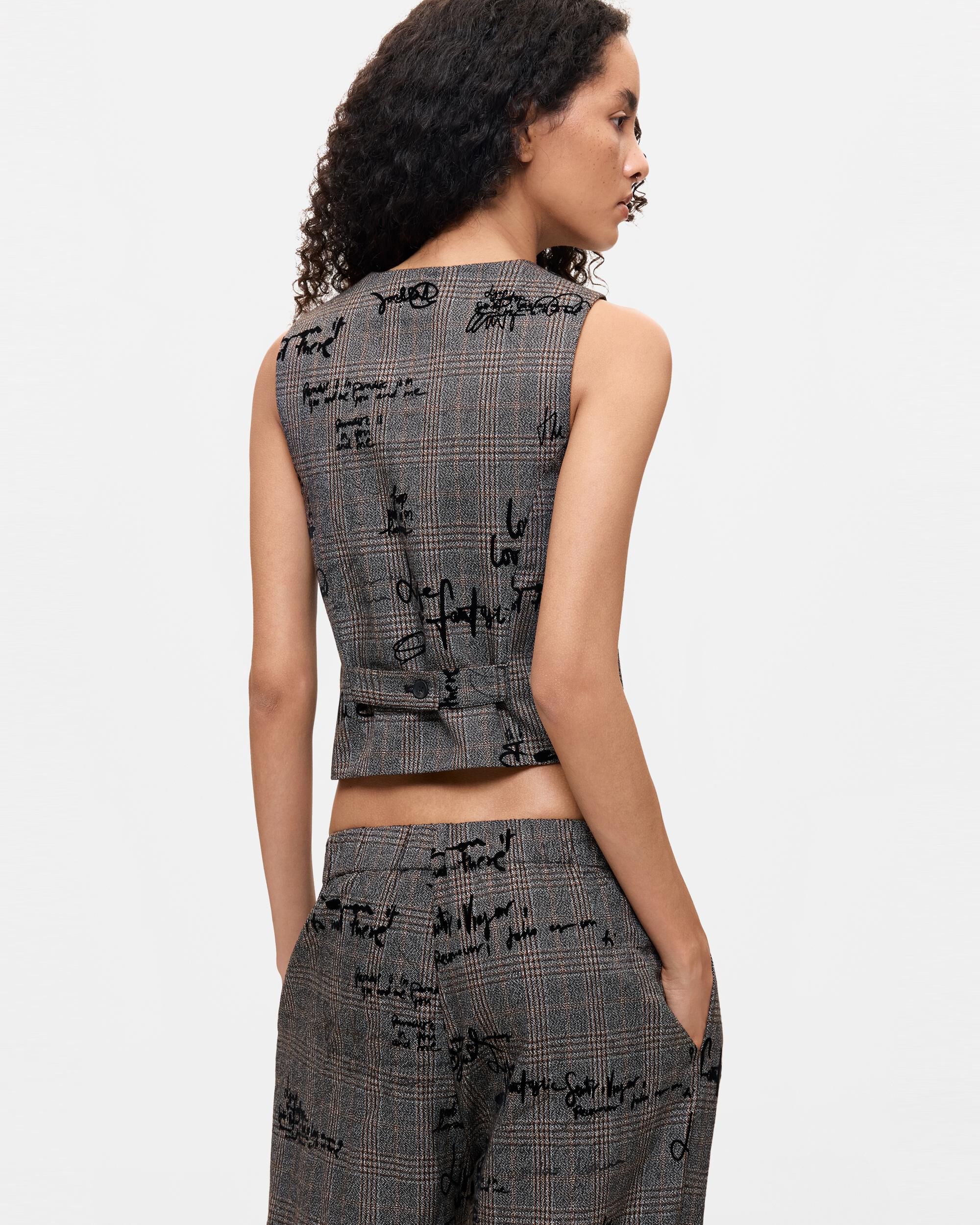 Chaqueta de mujer chaleco texto - Desigual - Negro Negro-2