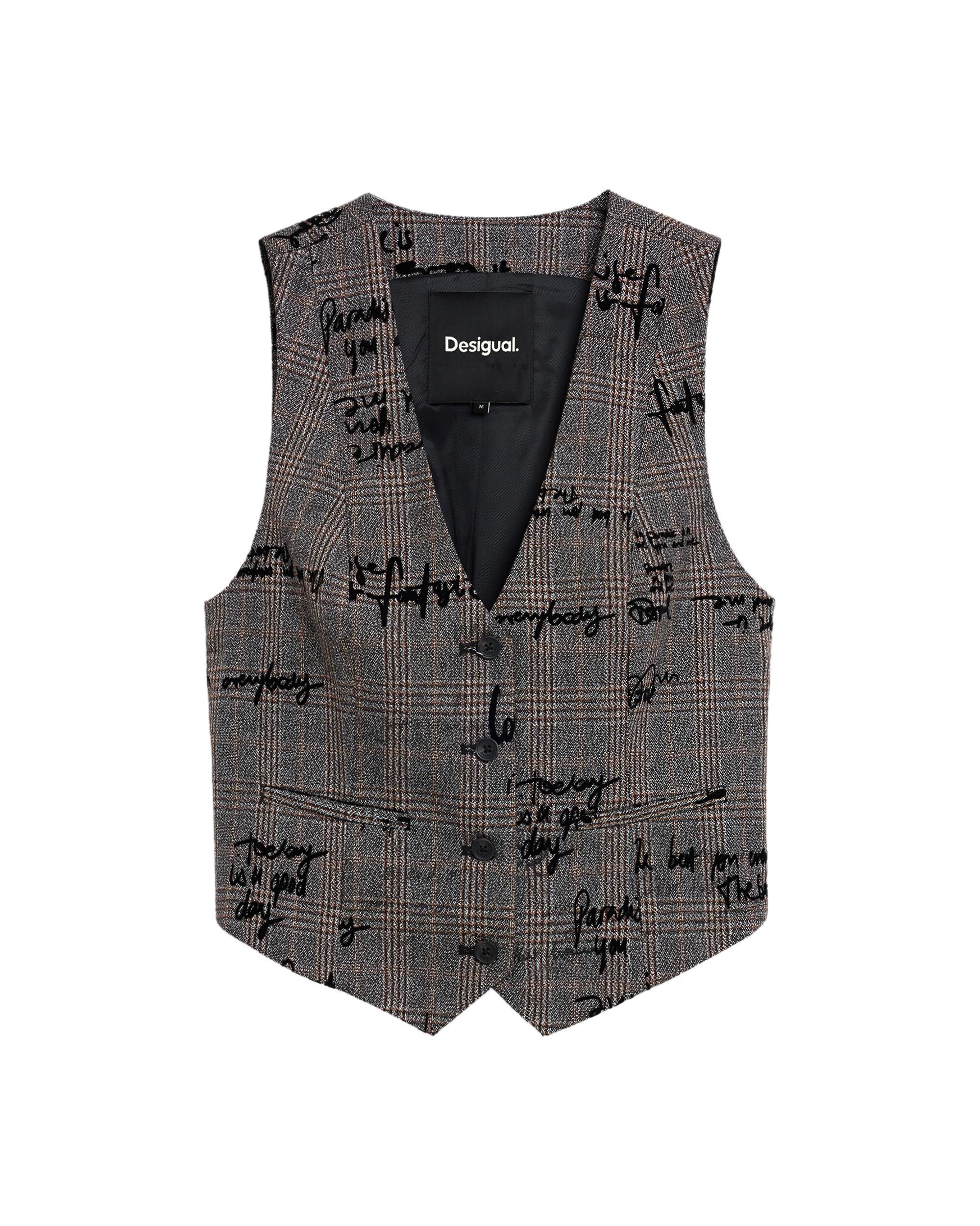 Chaqueta de mujer chaleco texto - Desigual - Negro Negro-4