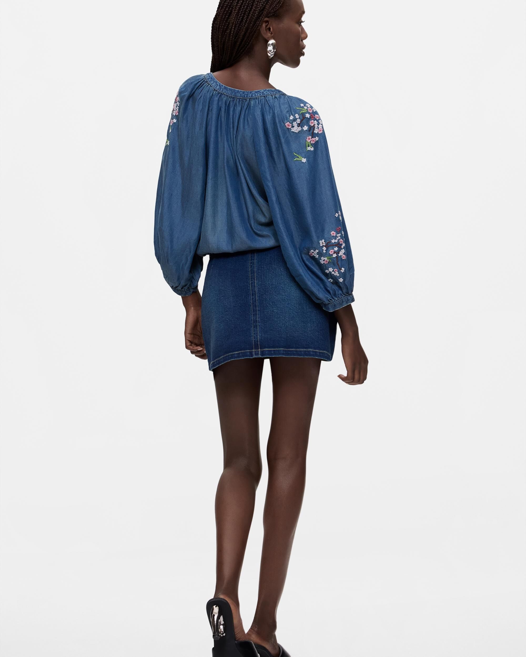 Vestido denim bordados - Desigual - Azul Azul-2