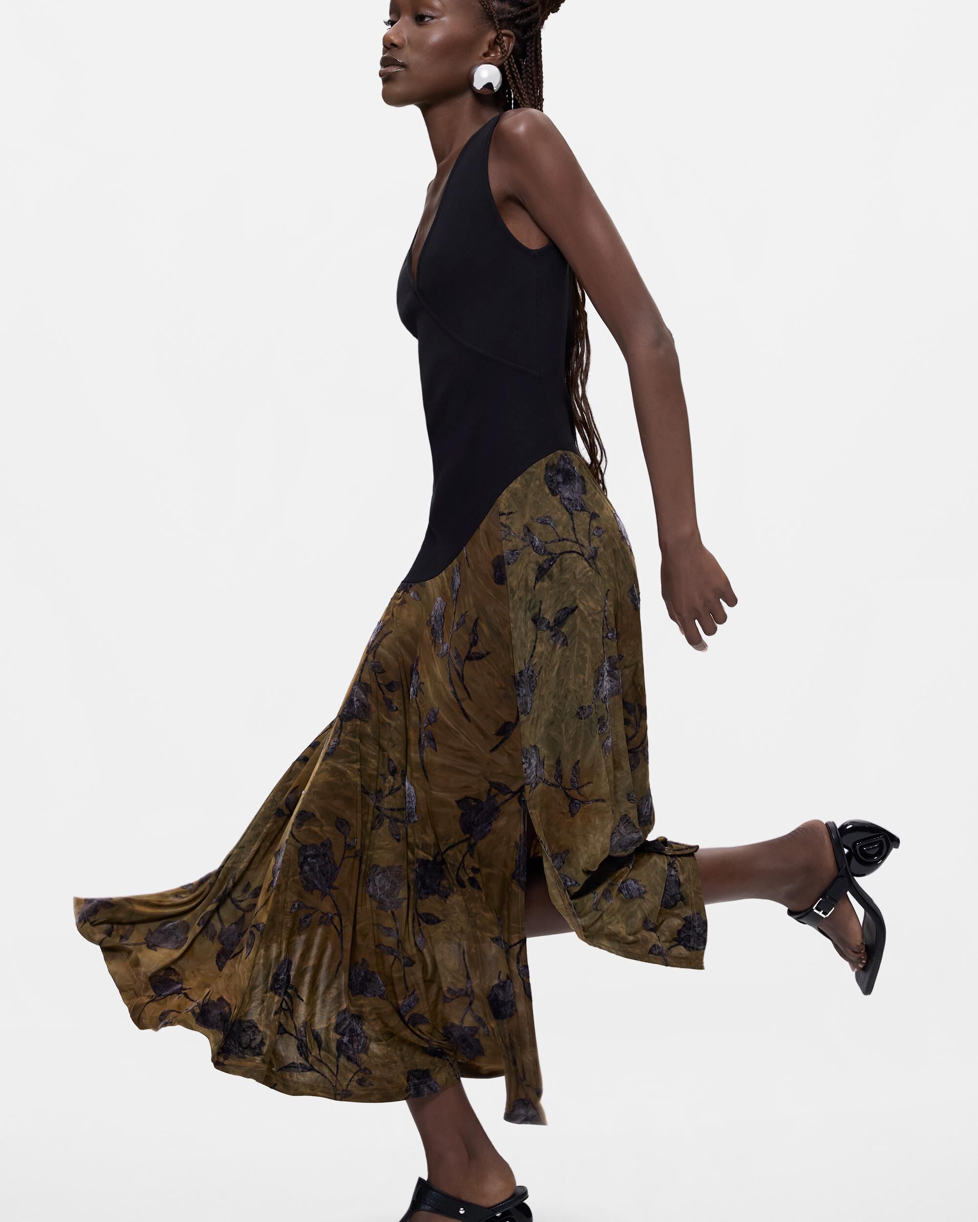Vestido flocado - Desigual - Negro Negro-3