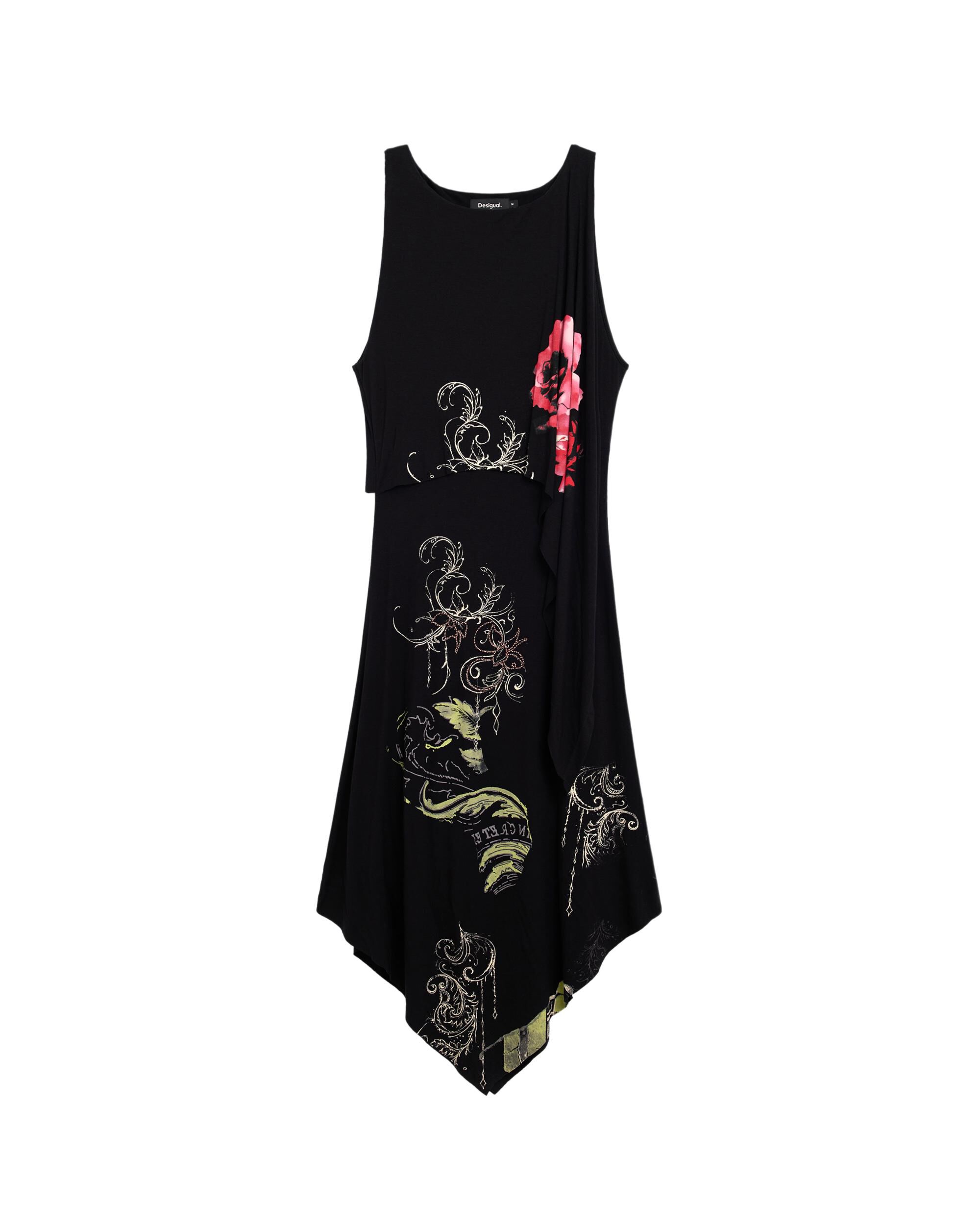 Vestido asimétrico midi - Desigual - Negro Negro-5