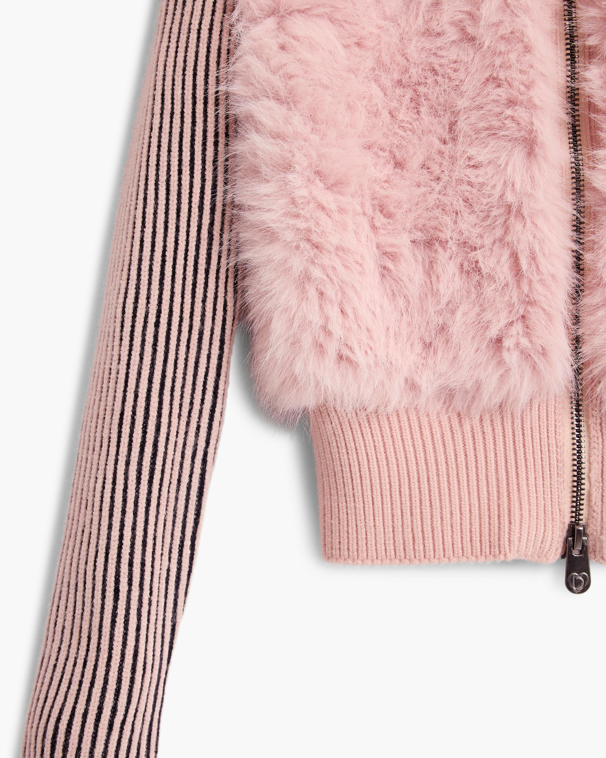 Jersey de niña efecto piel texturizado - Desigual - Rosa Rosa-4