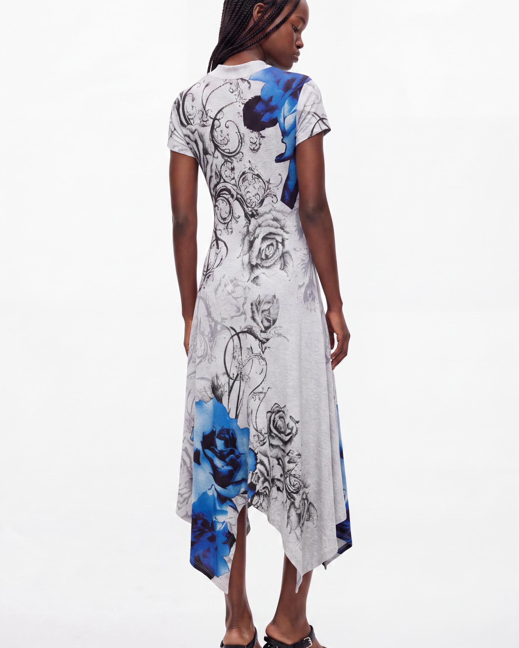 Vestido midi halter estampado - Desigual - Negro Negro-3