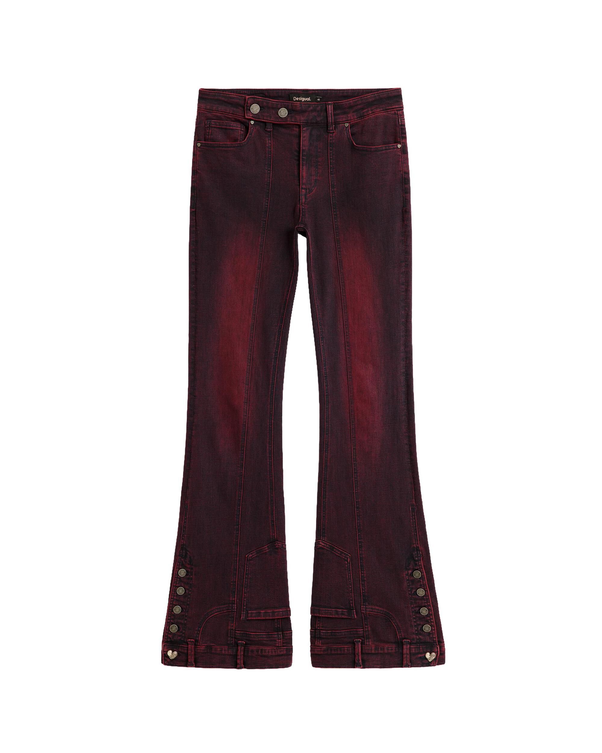 Pantalón de mujer vaquero flare - Desigual - Rojo Rojo-5