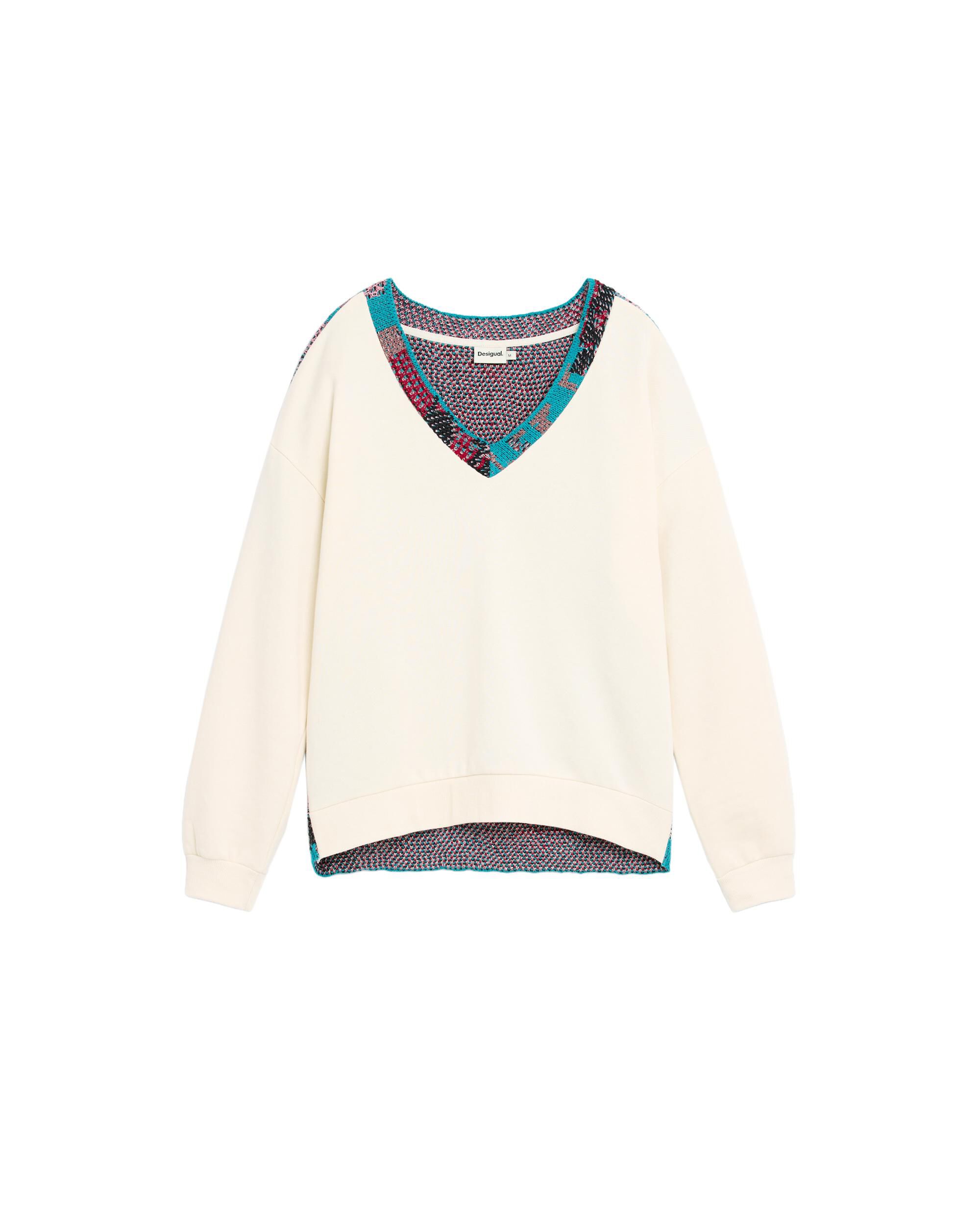 Sudadera de mujer espalda bordada - Desigual - Blanco Blanco-5