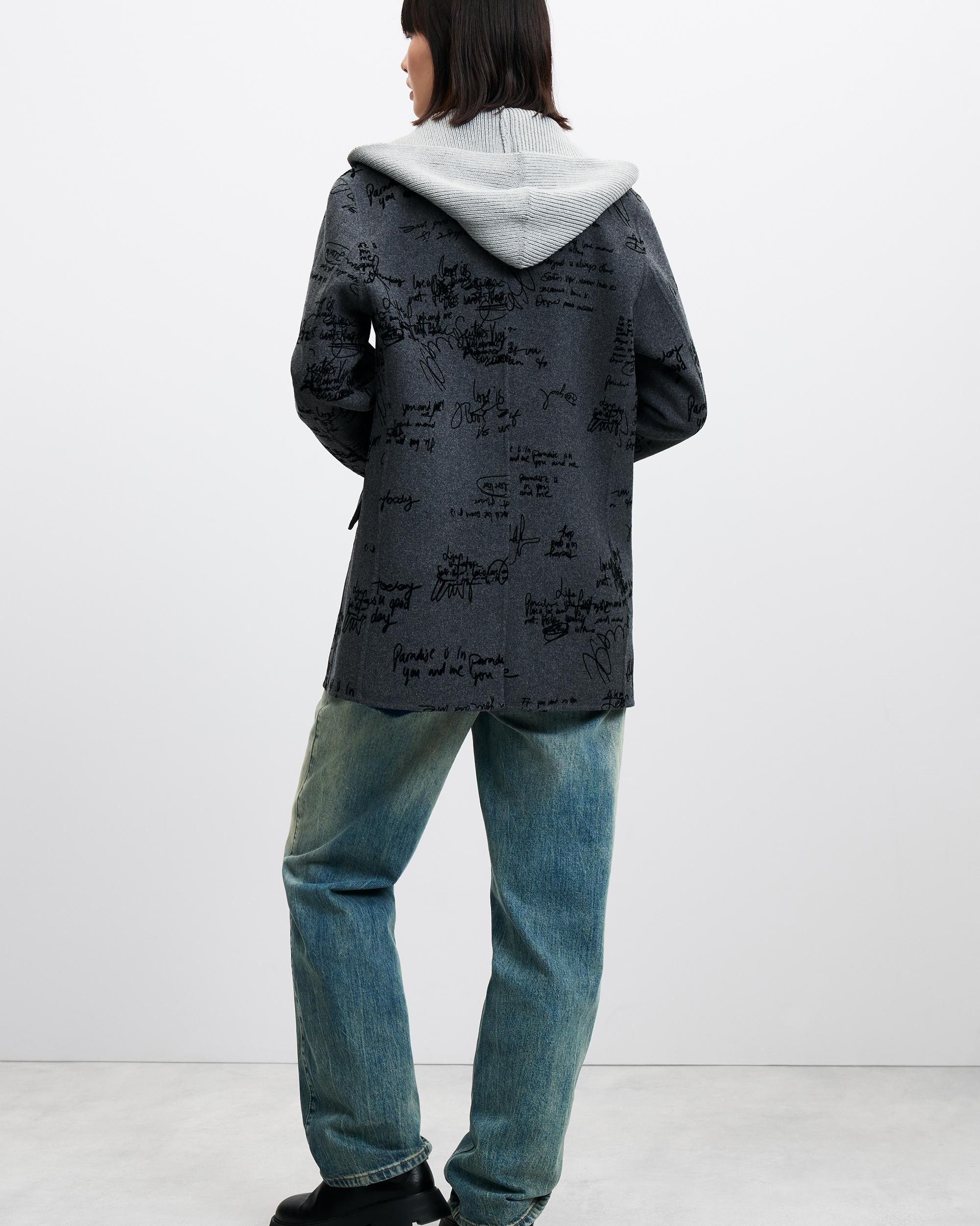 Imagen 3 de Blazer de mujer recta lana grafiti - Desigual - Negro Negro