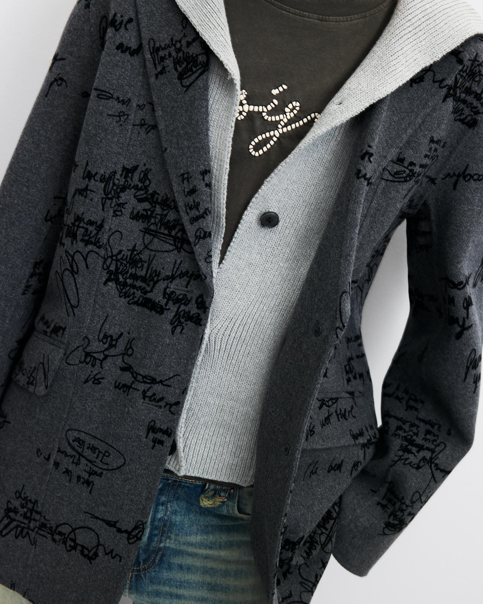 Imagen 5 de Blazer de mujer recta lana grafiti - Desigual - Negro Negro