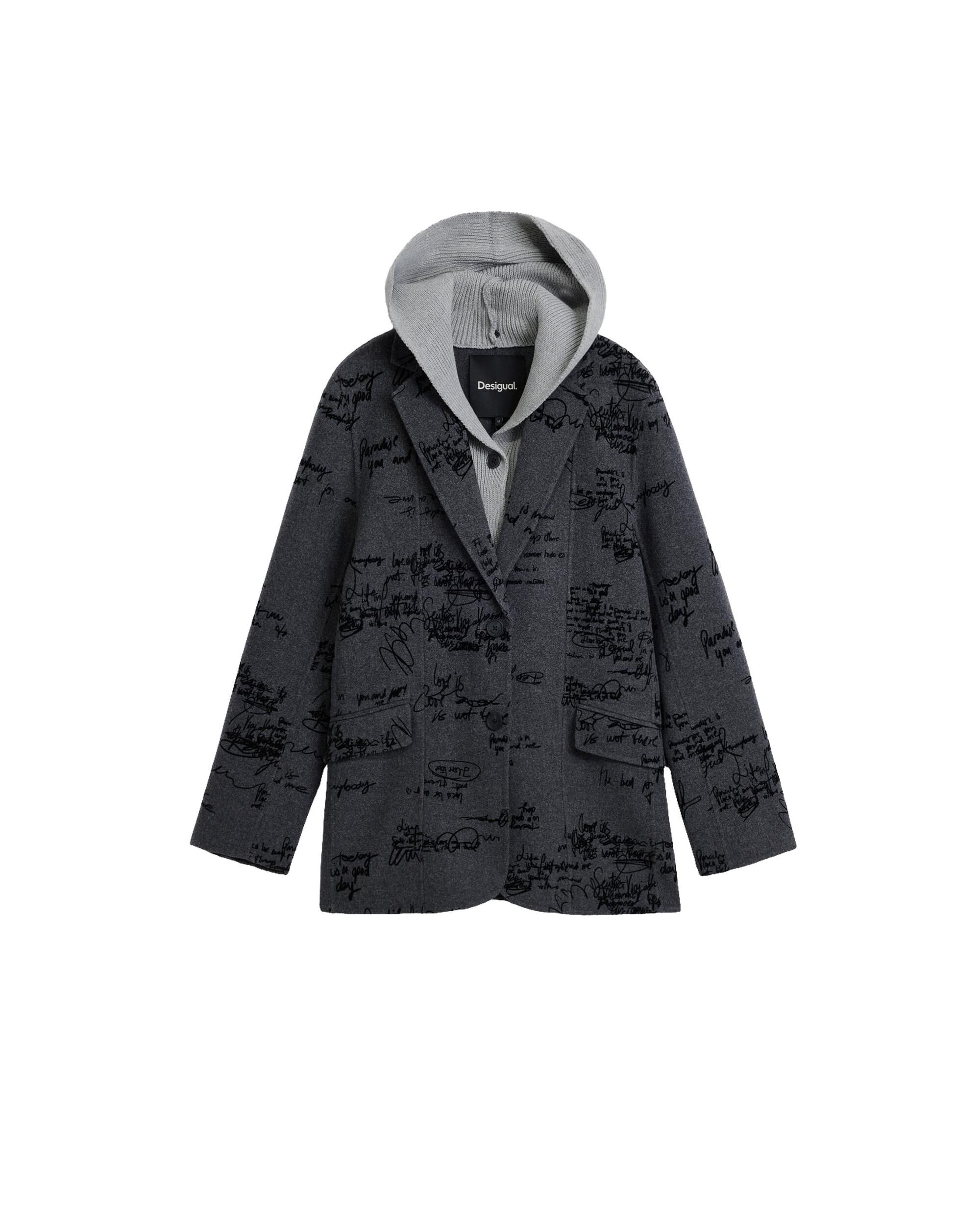 Imagen 4 de Blazer de mujer recta lana grafiti - Desigual - Negro Negro