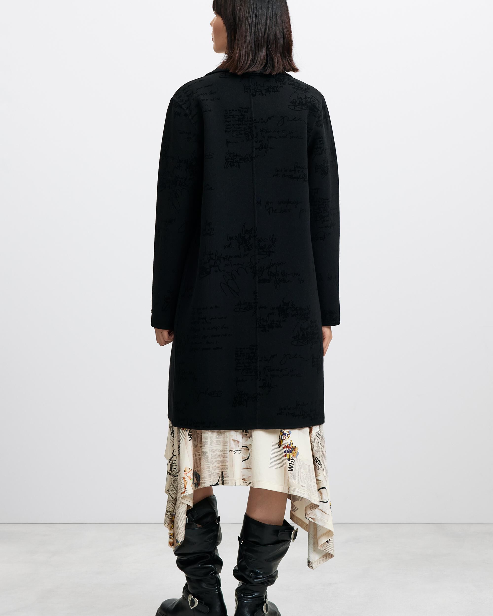 Imagen 3 de Abrigo de mujer regular lana - Desigual - Negro Negro