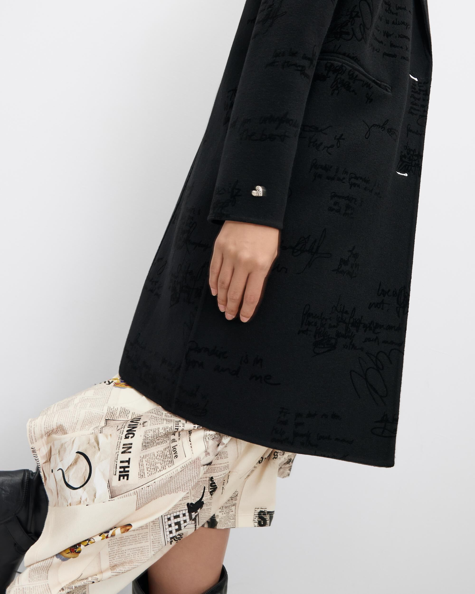 Imagen 4 de Abrigo de mujer regular lana - Desigual - Negro Negro