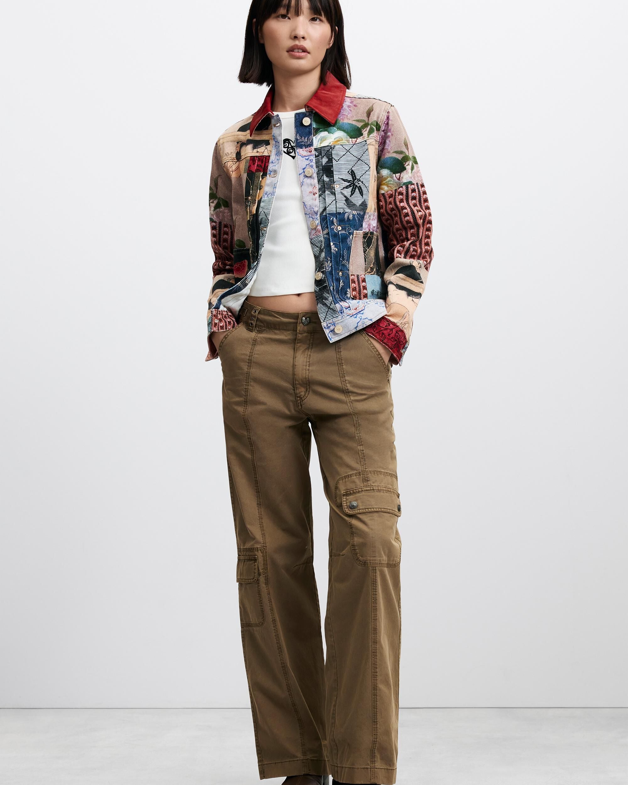 Imagen 1 de Chaqueta de mujer regular patchwork algodón Rojo