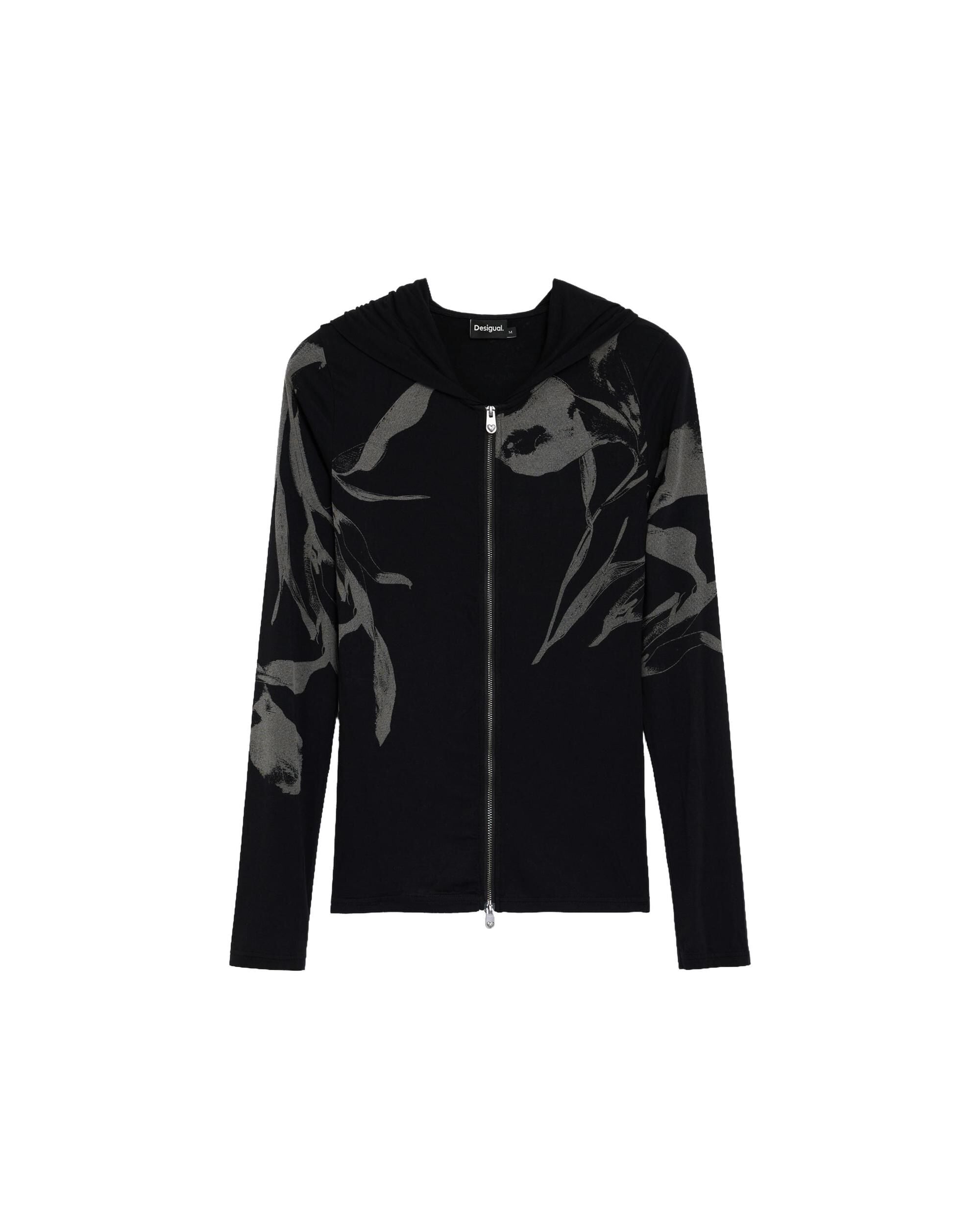 Sudadera de mujer cremallera estampada - Desigual - Negro Negro-5