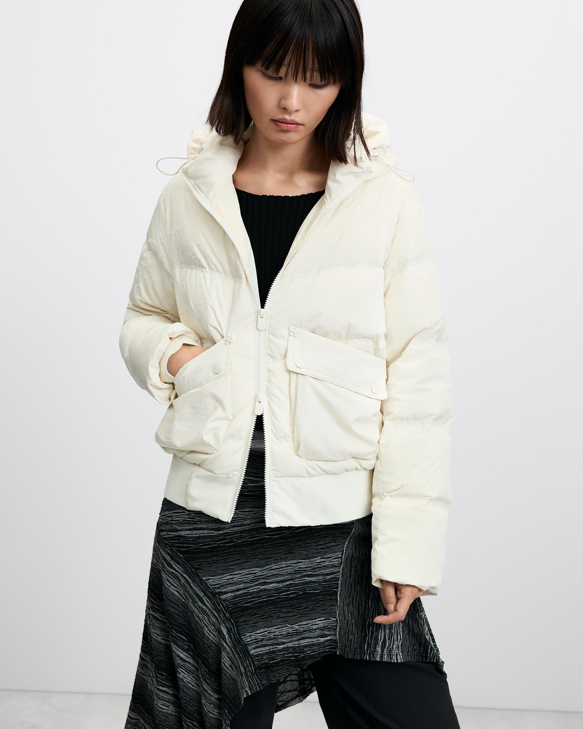 Imagen 2 de Chaqueta de mujer corta acolchada regular - Desigual - Blanco Blanco