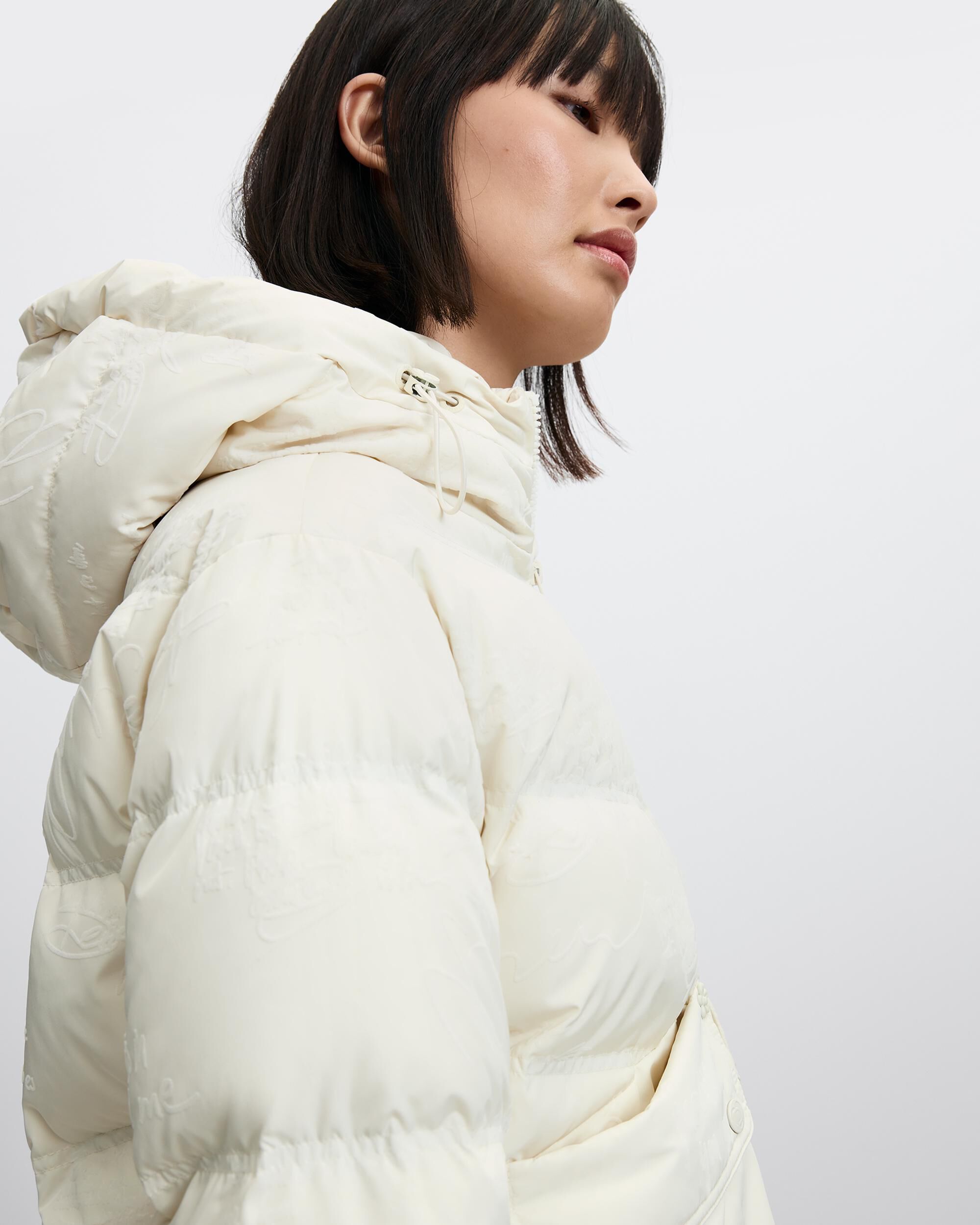 Imagen 4 de Chaqueta de mujer corta acolchada regular - Desigual - Blanco Blanco