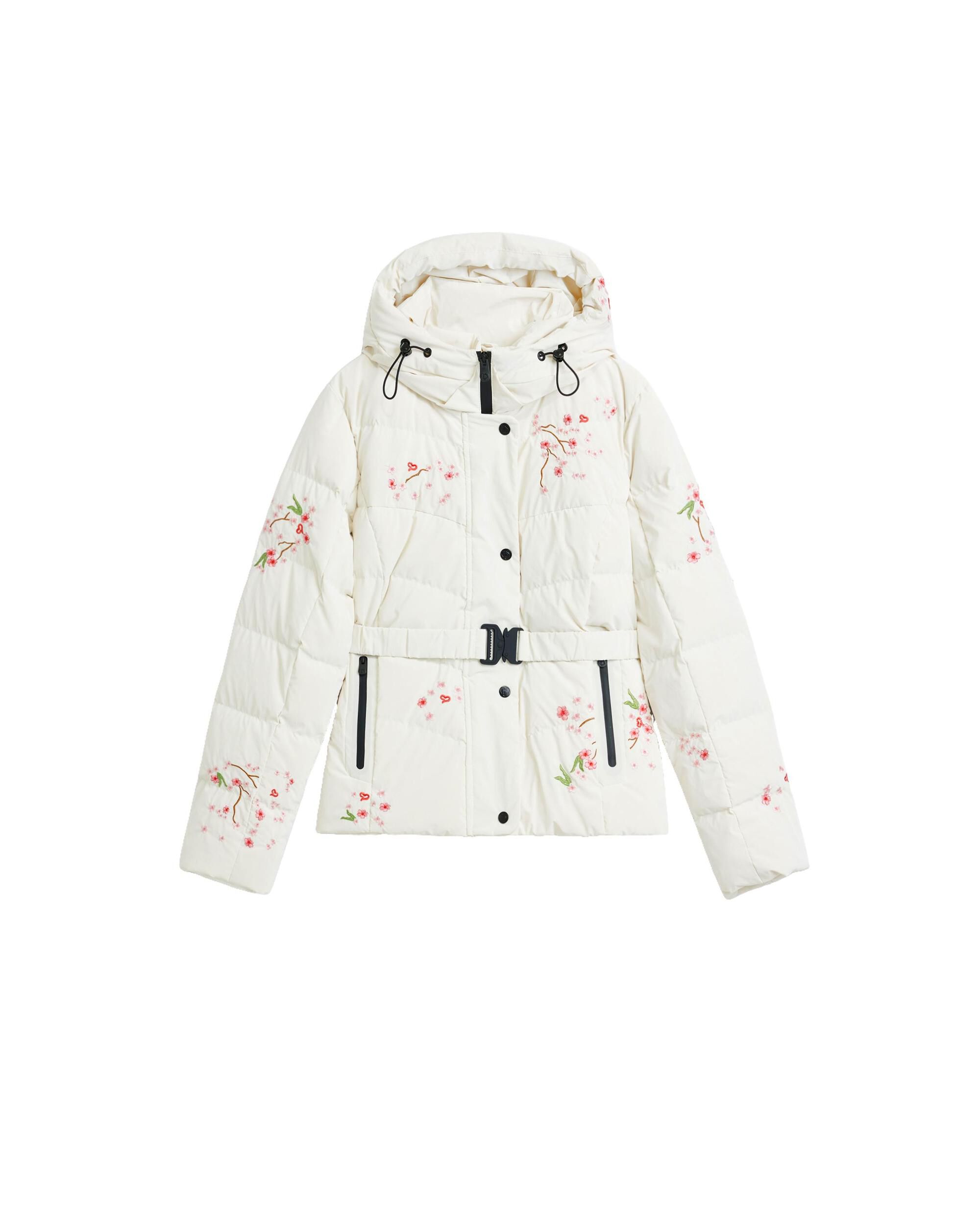 Imagen 5 de Chaqueta de mujer corta acolchada flores - Desigual - Blanco Blanco