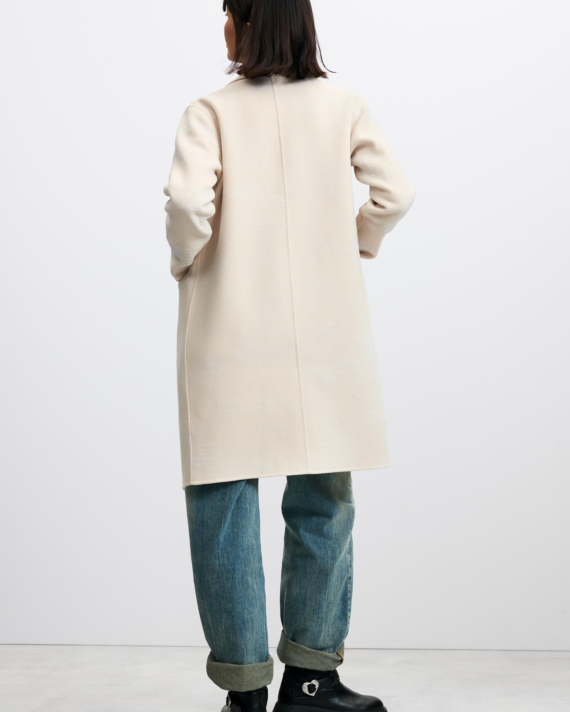 Imagen 3 de Abrigo de mujer regular lana - Desigual - Blanco Blanco