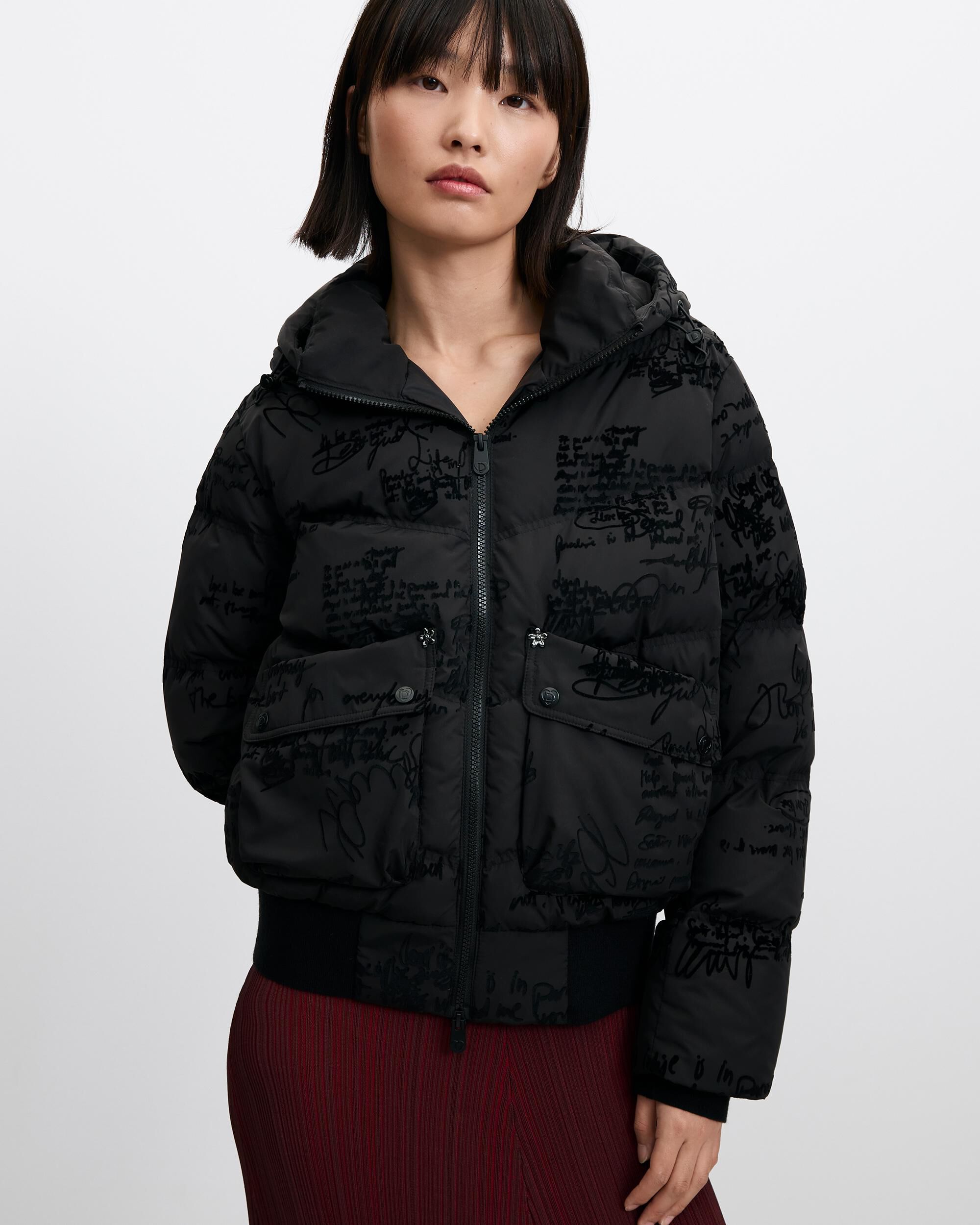 Imagen 2 de Chaqueta de mujer corta acolchada regular - Desigual - Negro Negro