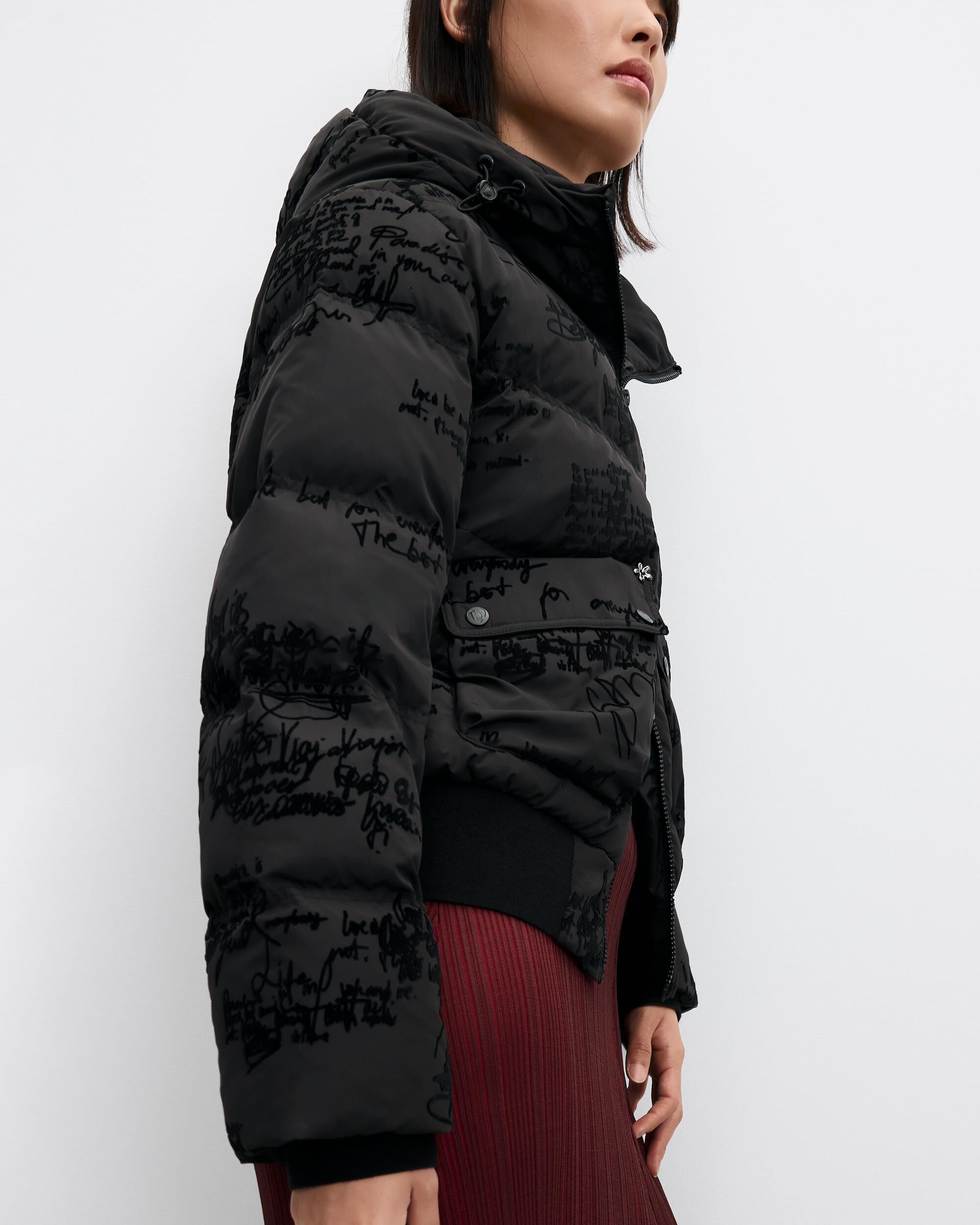 Imagen 4 de Chaqueta de mujer corta acolchada regular - Desigual - Negro Negro