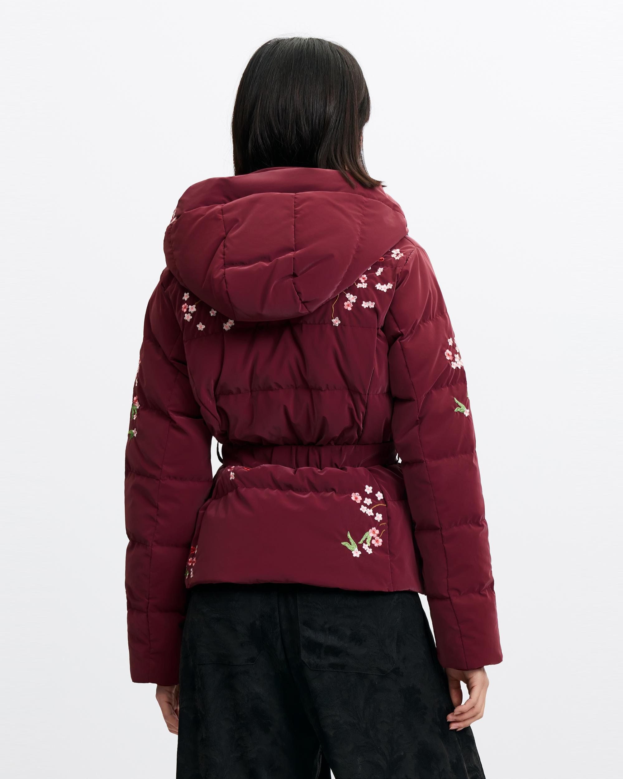 Imagen 3 de Chaqueta de mujer corta acolchada flores - Desigual - Rojo Rojo