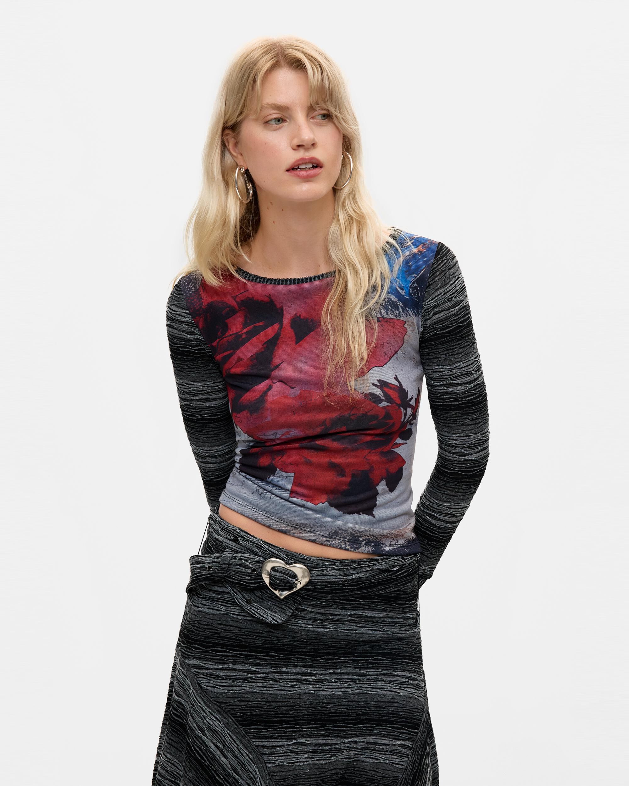 Falda asimétrica punto - Desigual - Negro Negro-4